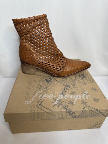 Free People In the Loop Woven Ankle Boots Brown Size 38.5/US 8