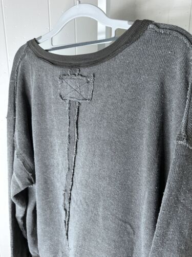 Free People We the Free Distressed Crossover Pullover Sweater sz XL Oversized