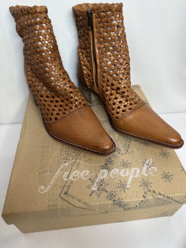 Free People In the Loop Woven Ankle Boots Brown Size 38.5/US 8