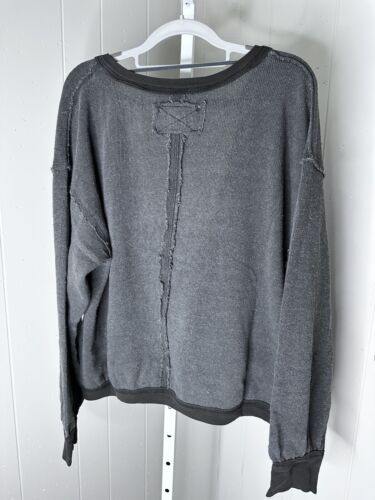 Free People We the Free Distressed Crossover Pullover Sweater sz XL Oversized