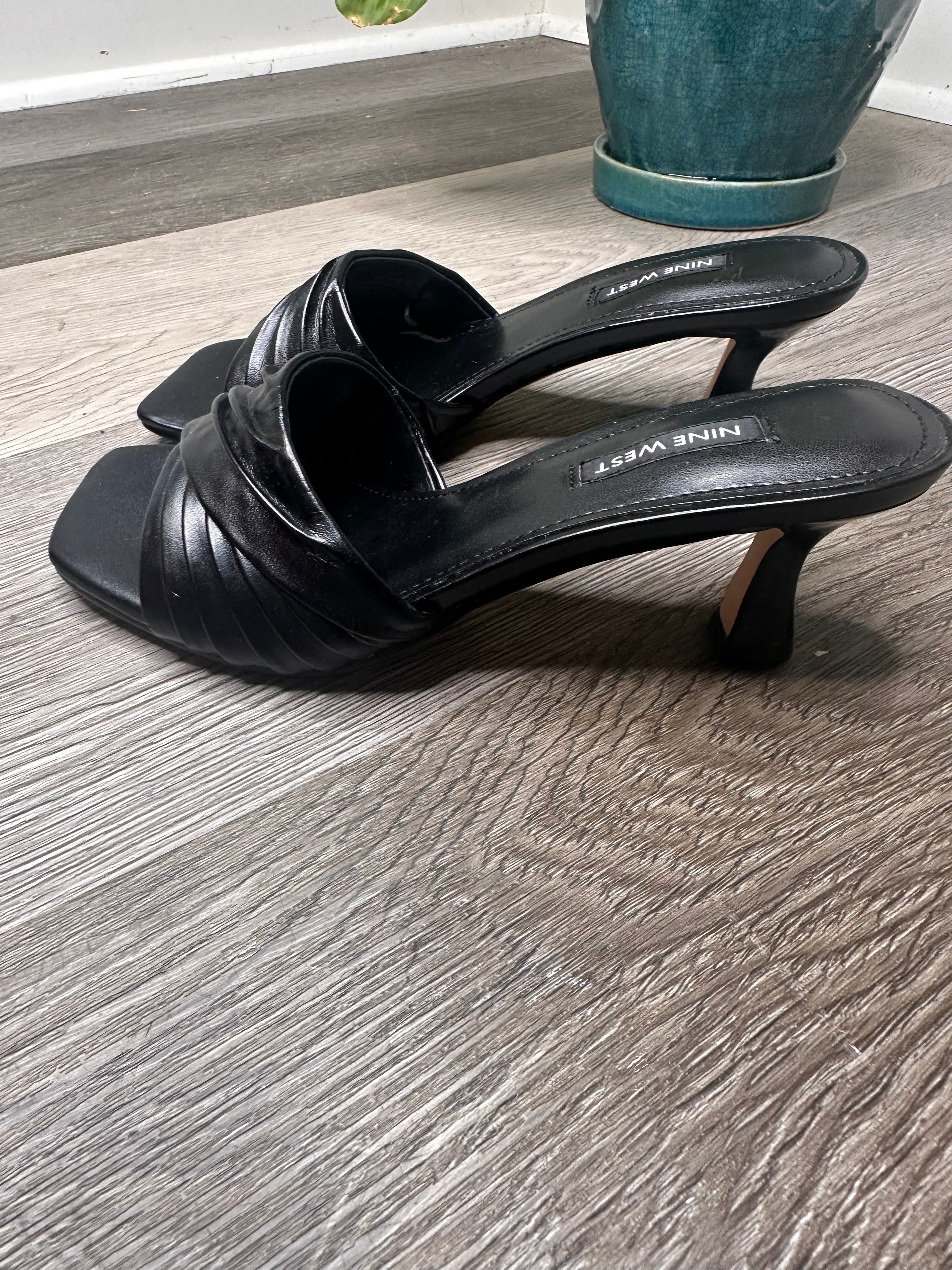 Nine West Womens WNAZALA3 Faux Leather Slip On Kitten Heels 5.5