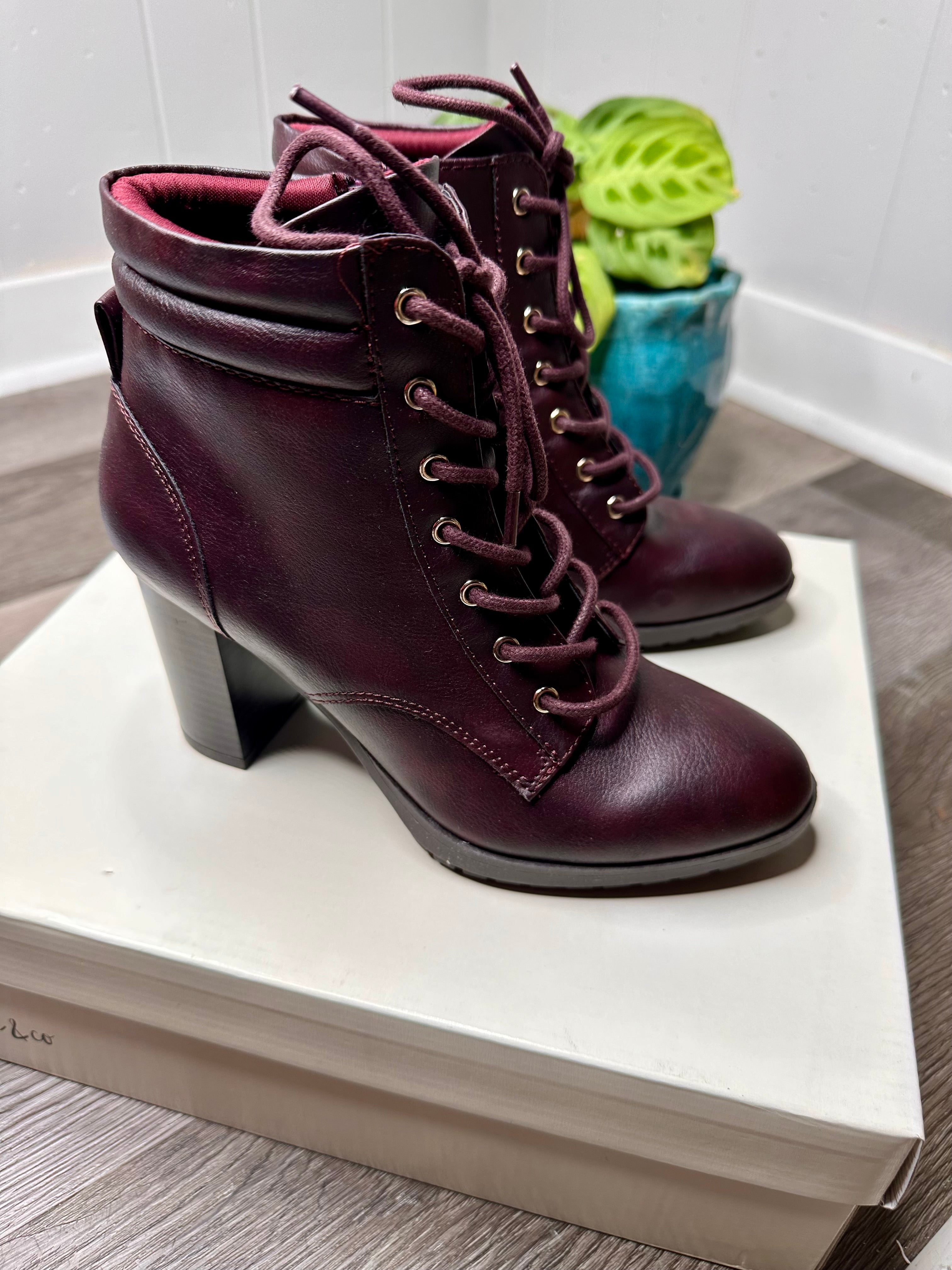 Laurellee Lace-Up Dress Booties