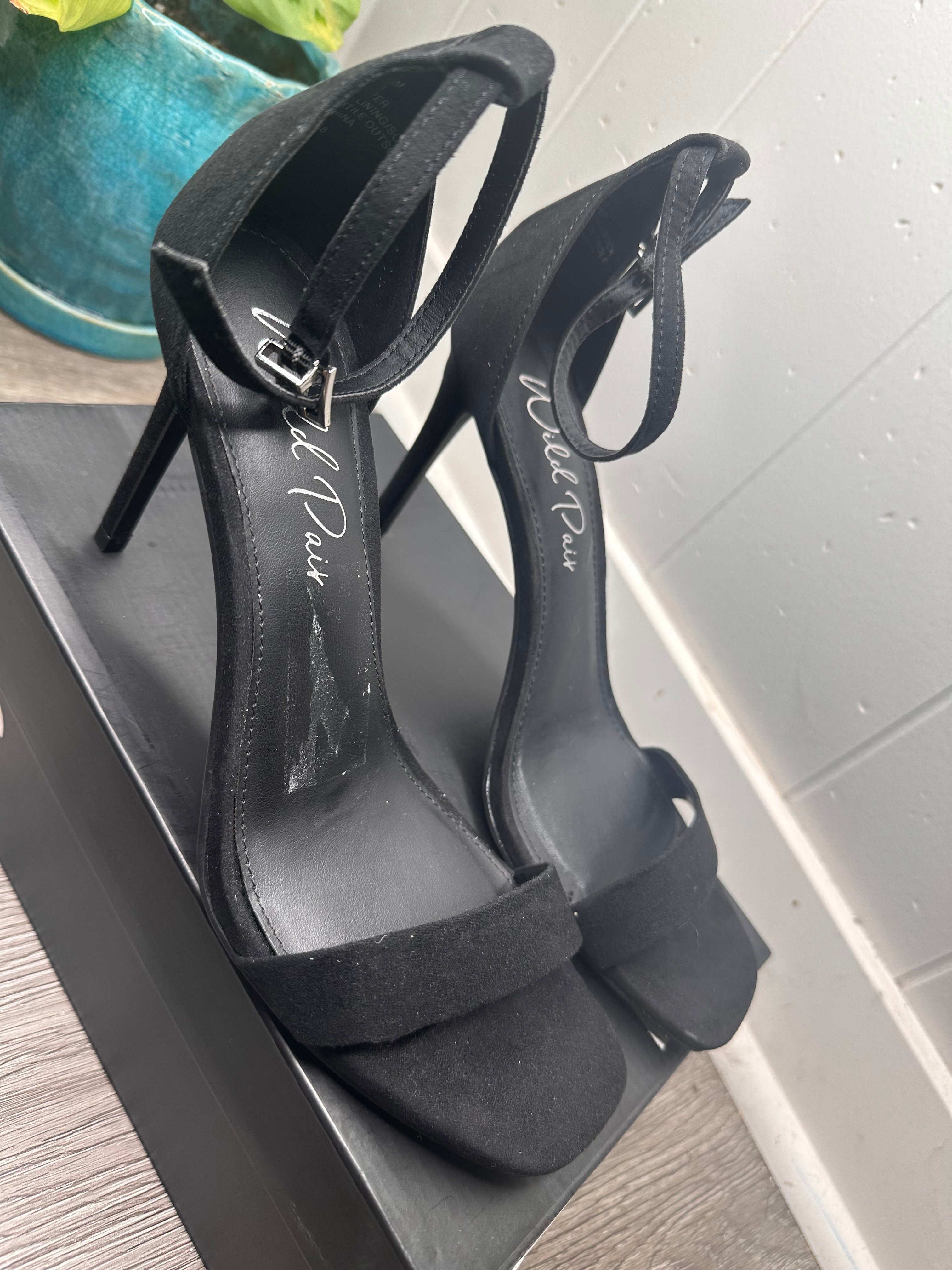 Bethie Faux Suede Square Toe Heels 9.5 M