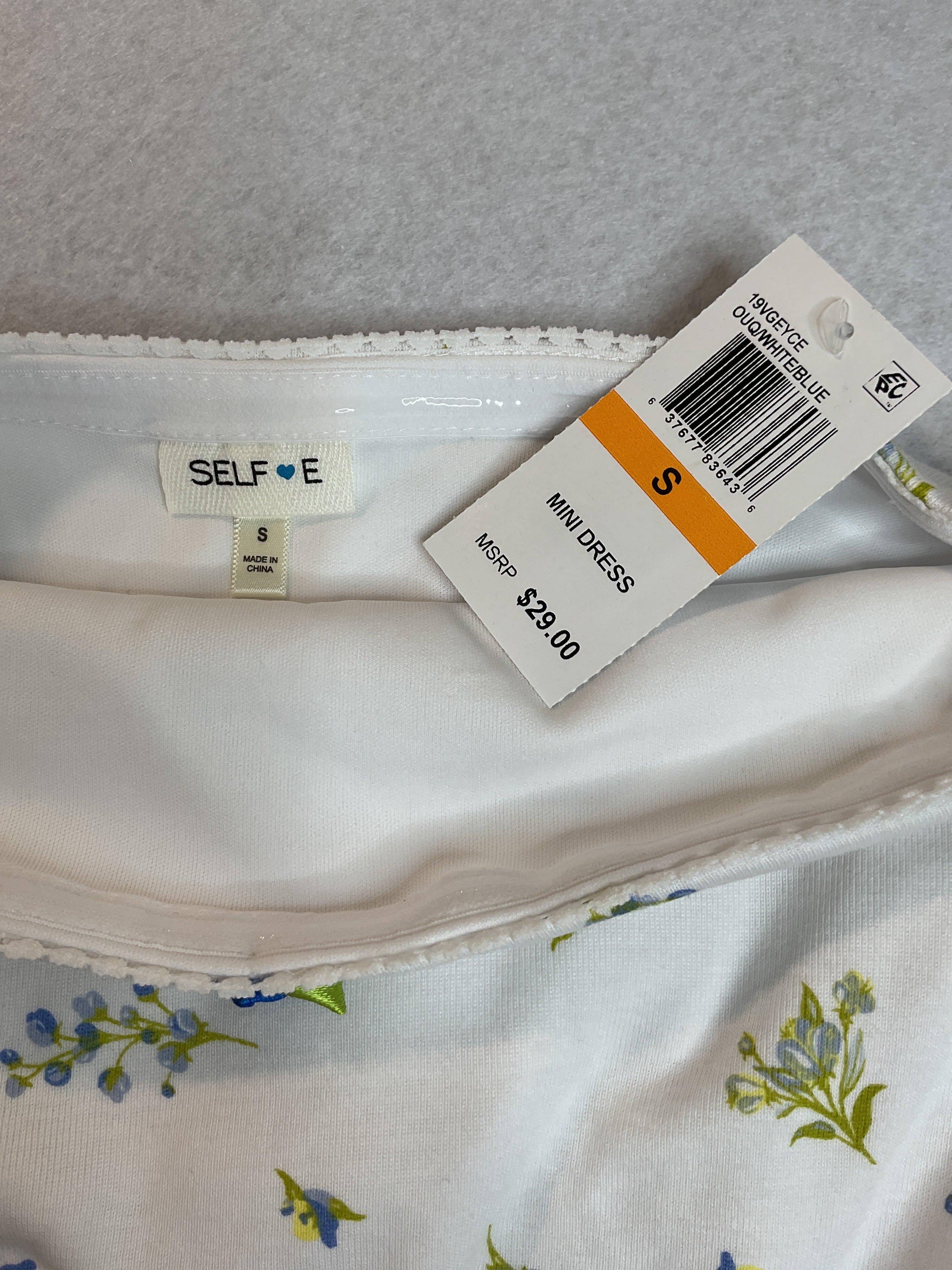 Self Esteem Juniors' Knit Tube Mini Dress - White Floral Sz S