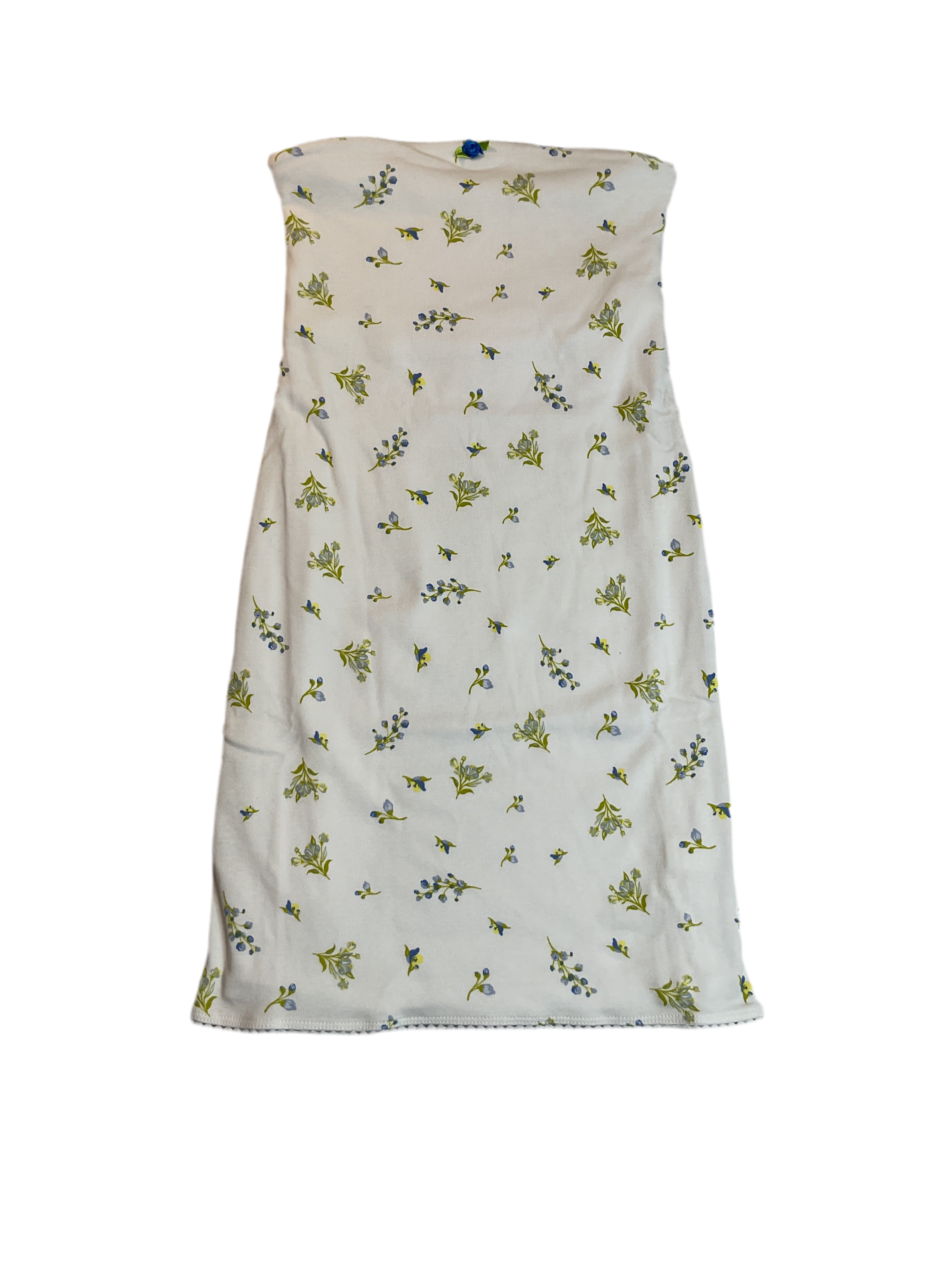 Self Esteem Juniors' Knit Tube Mini Dress - White Floral Sz S