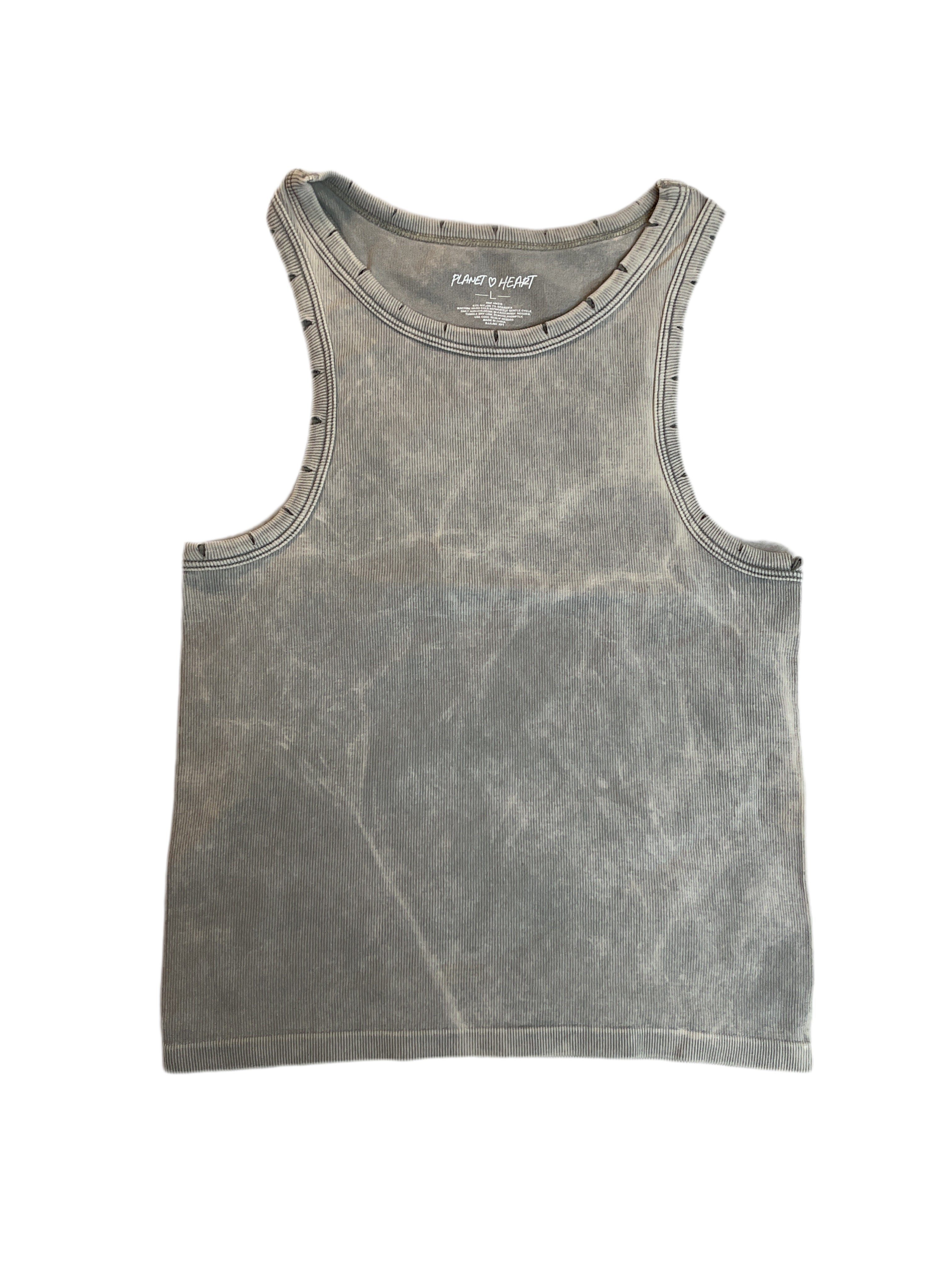 Planet Heart Juniors' Distressed Ribbed Seamless Tank