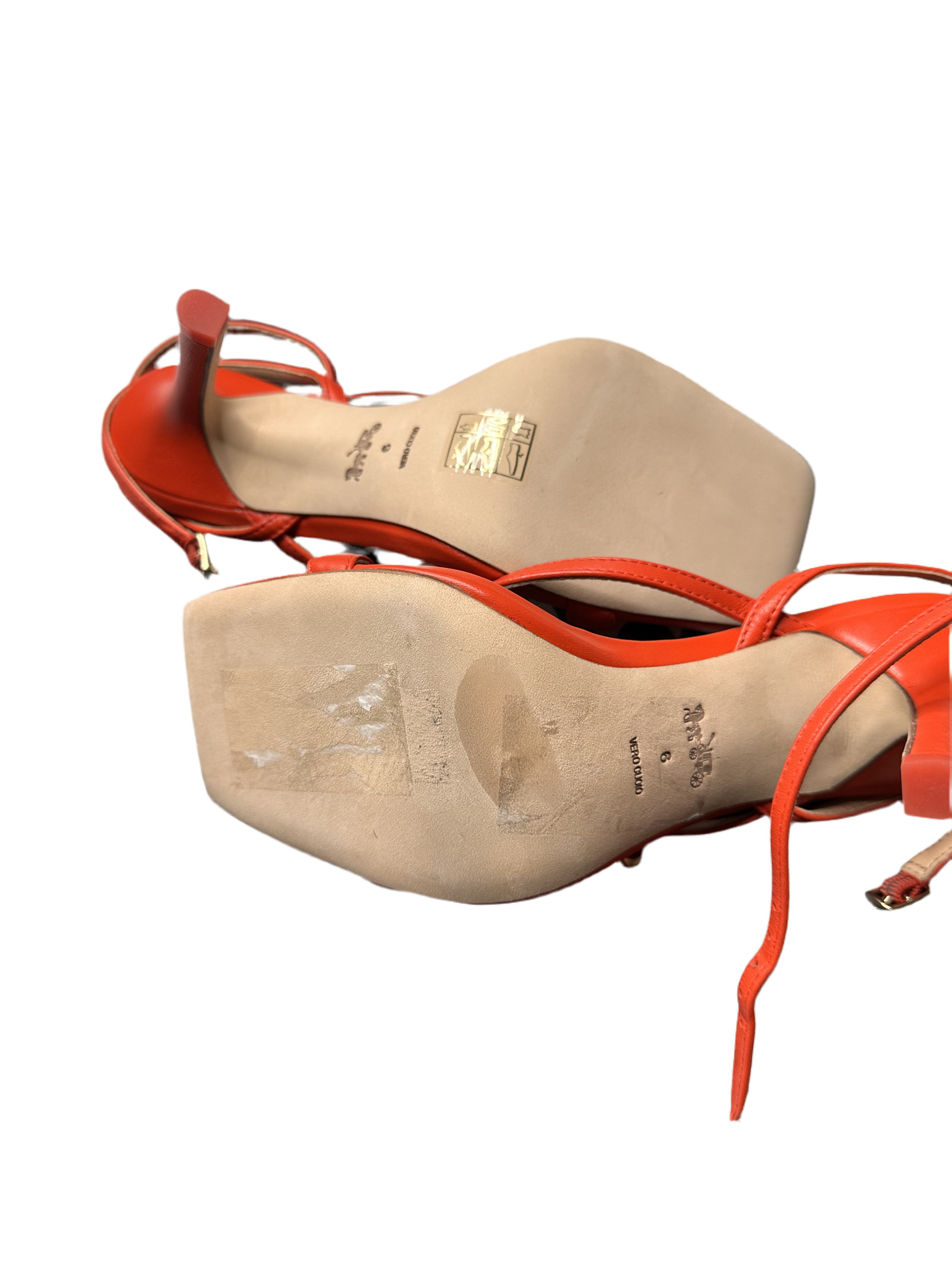 KAIA BUCKLE LEATHER STRAPPY SANDALS 6