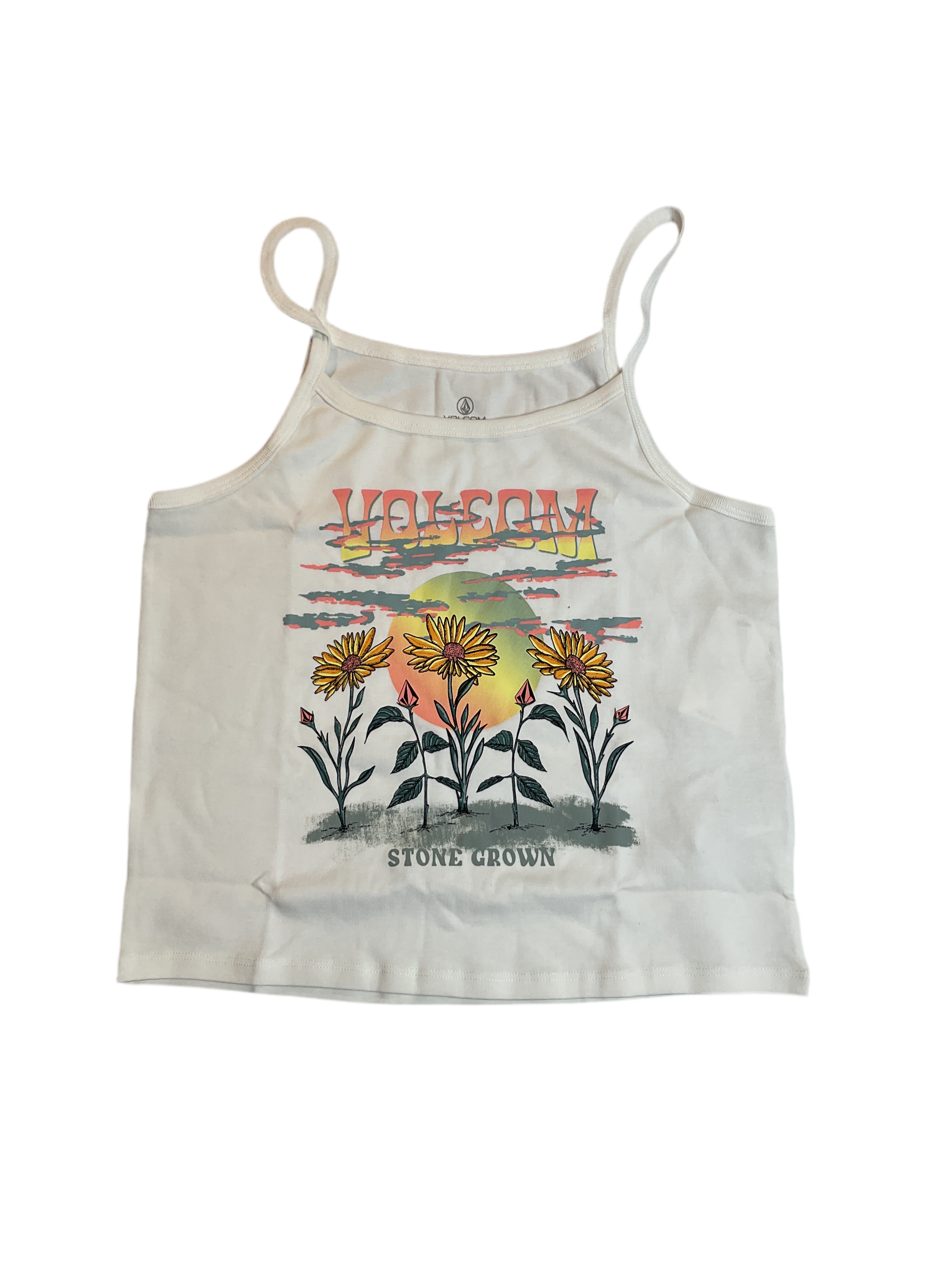 Volcom Juniors' 1991 Strappy Tank Top - Star White Sz Juniors XL