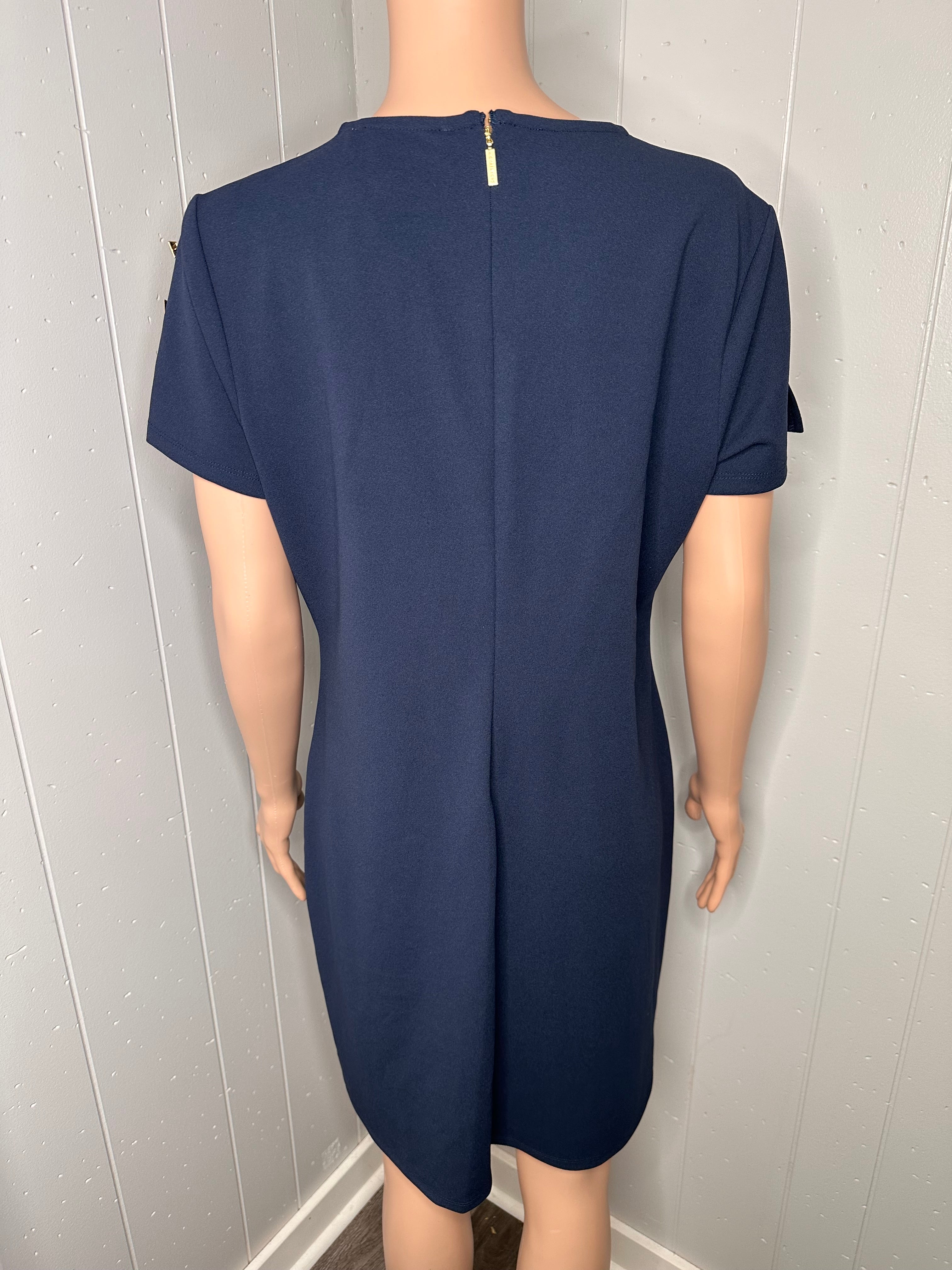 MICHAEL Michael Kors Crepe Pyramid-Button Minidress. P/XL