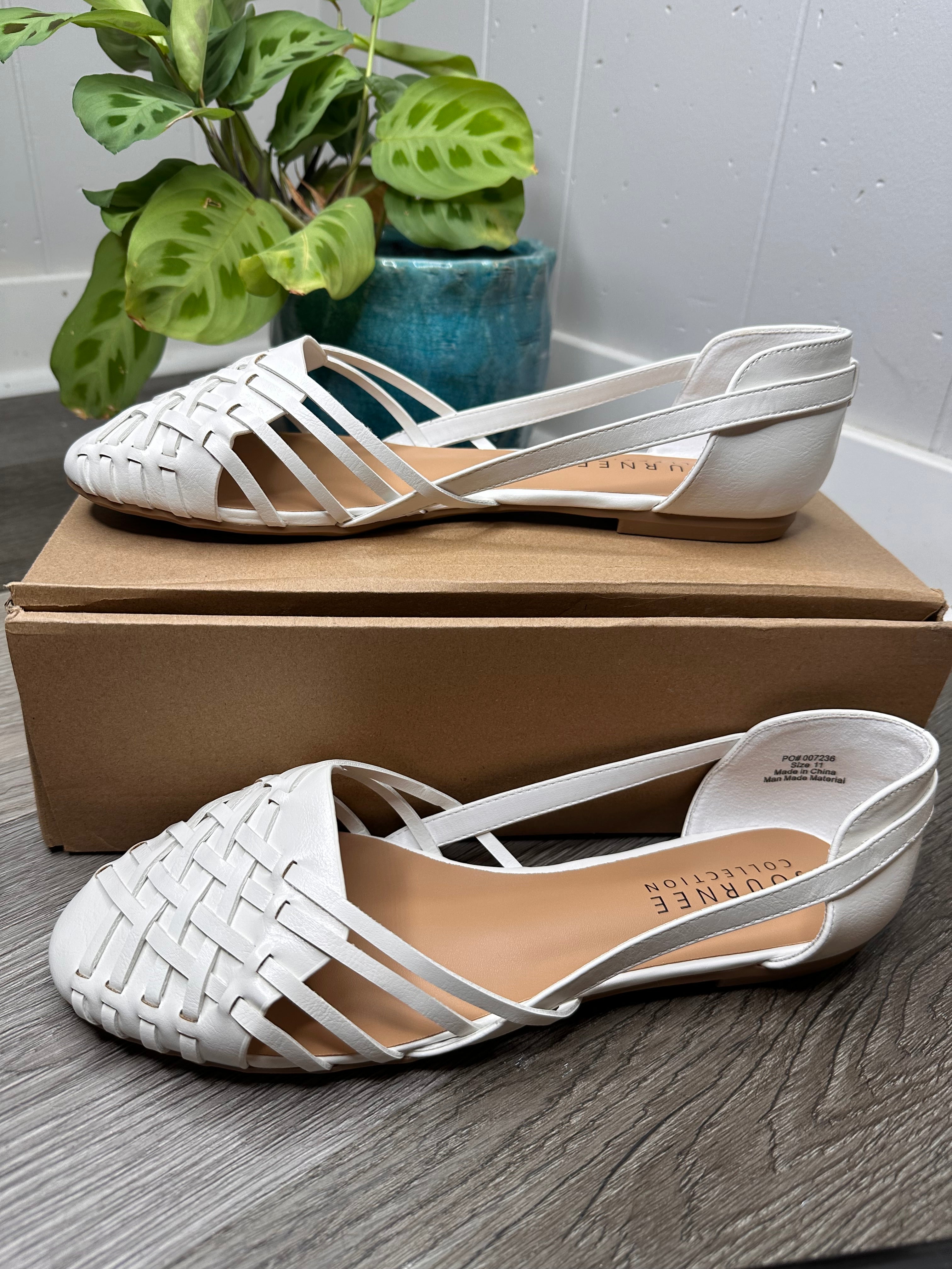 Journee Collection Basket Woven Slip On Sandal Block Heel Caged Closed Round Toe Ekko Ballet Flat 11