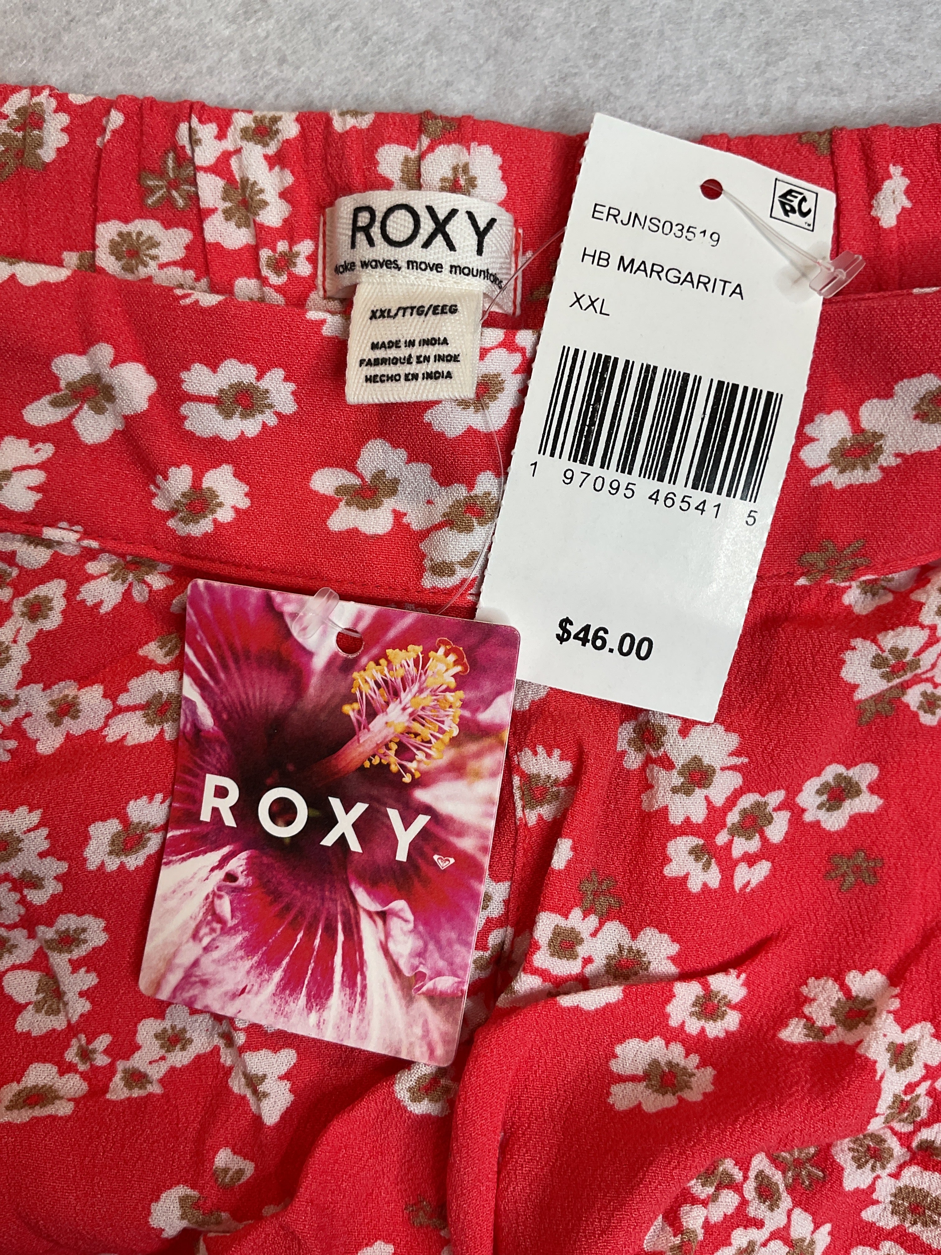 Roxy Juniors' Midnight Avenue Flowy Shorts - Hibiscus Margarita Sz XXL