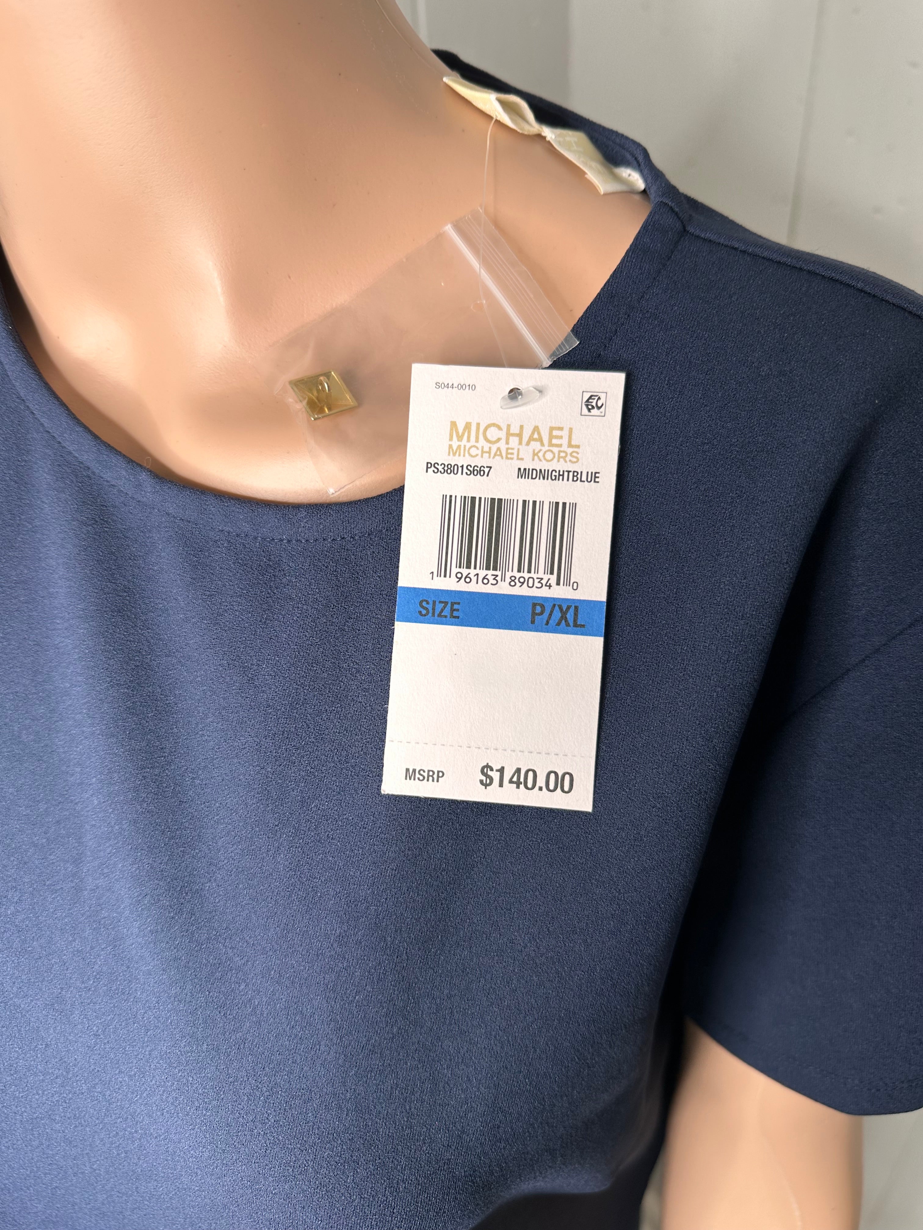 MICHAEL Michael Kors Crepe Pyramid-Button Minidress. P/XL