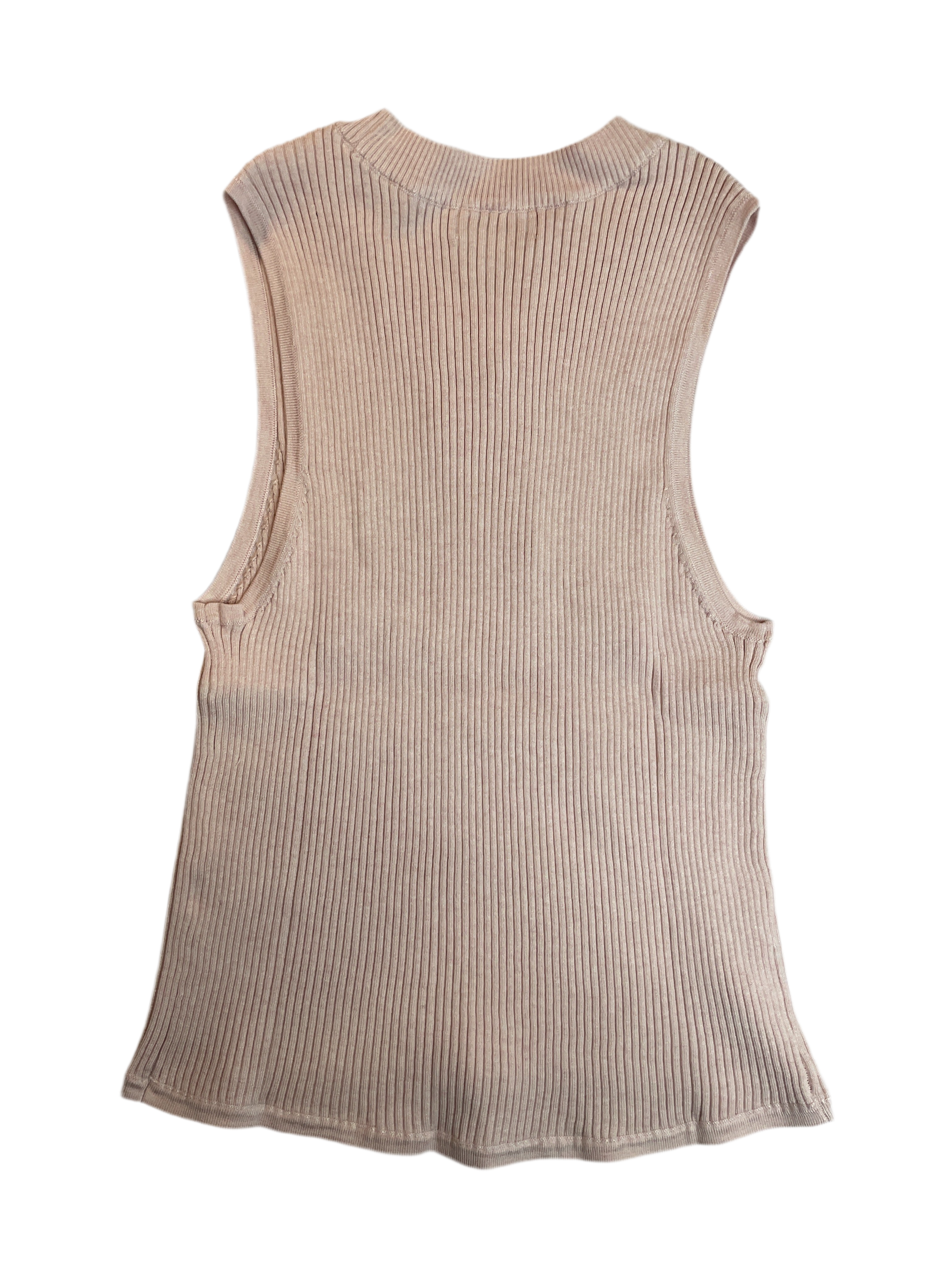 Calvin Klein Jeans Ribbed Angled-Hem Cropped Logo Top - Light Pink