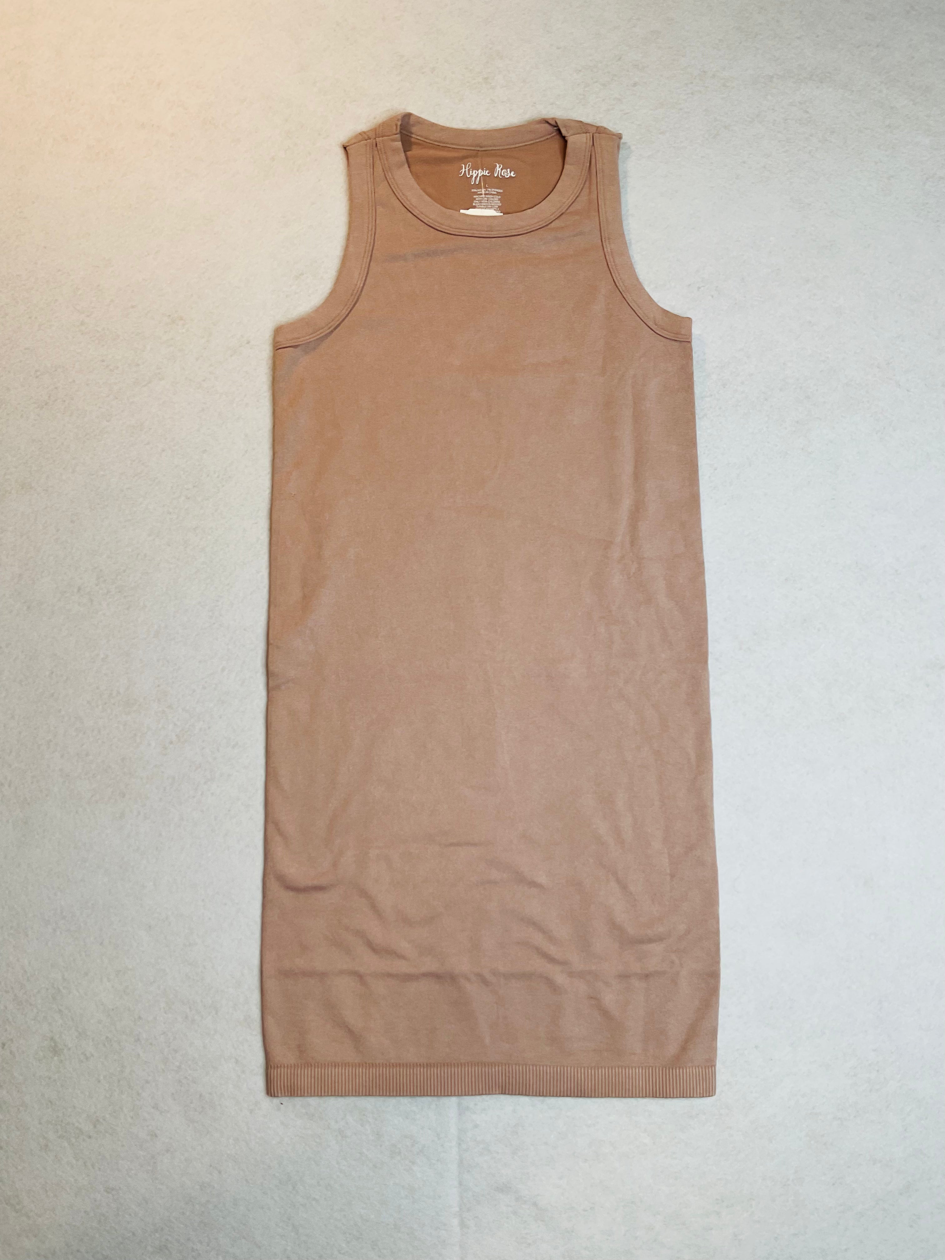 Hippie Rose Juniors' Seamless Mink Tank Dress - Mocha Stone Sz Juniors L