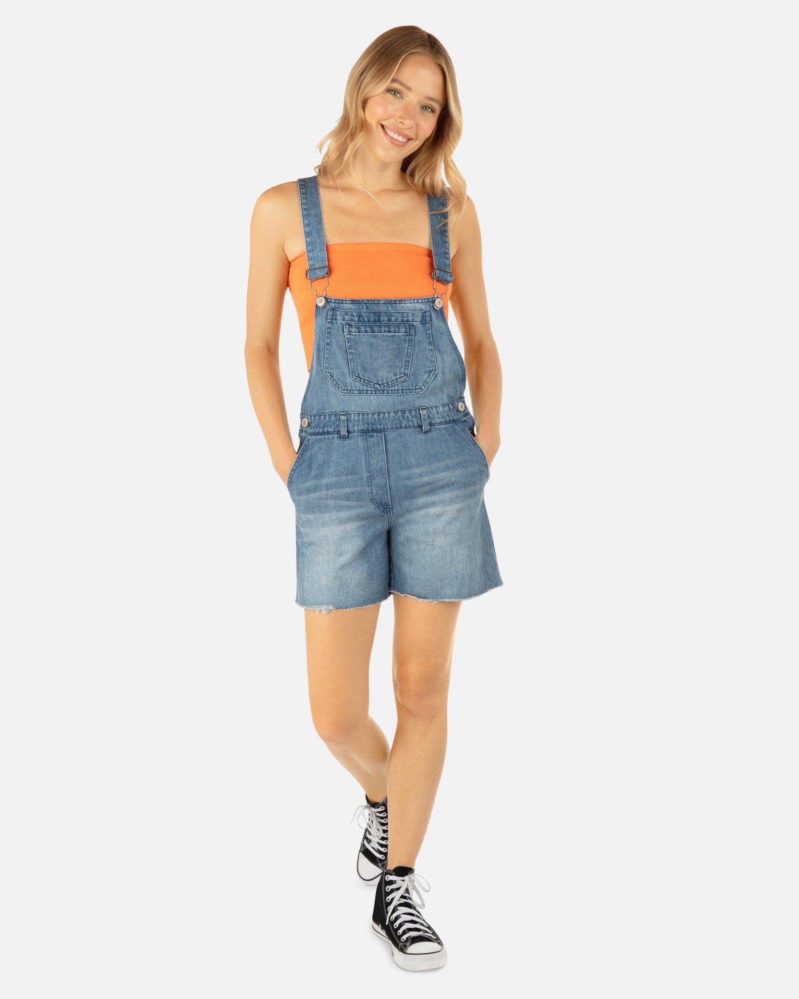 Hurley Women's Mika Shortall in Denim, 100% Cotton, Size XL