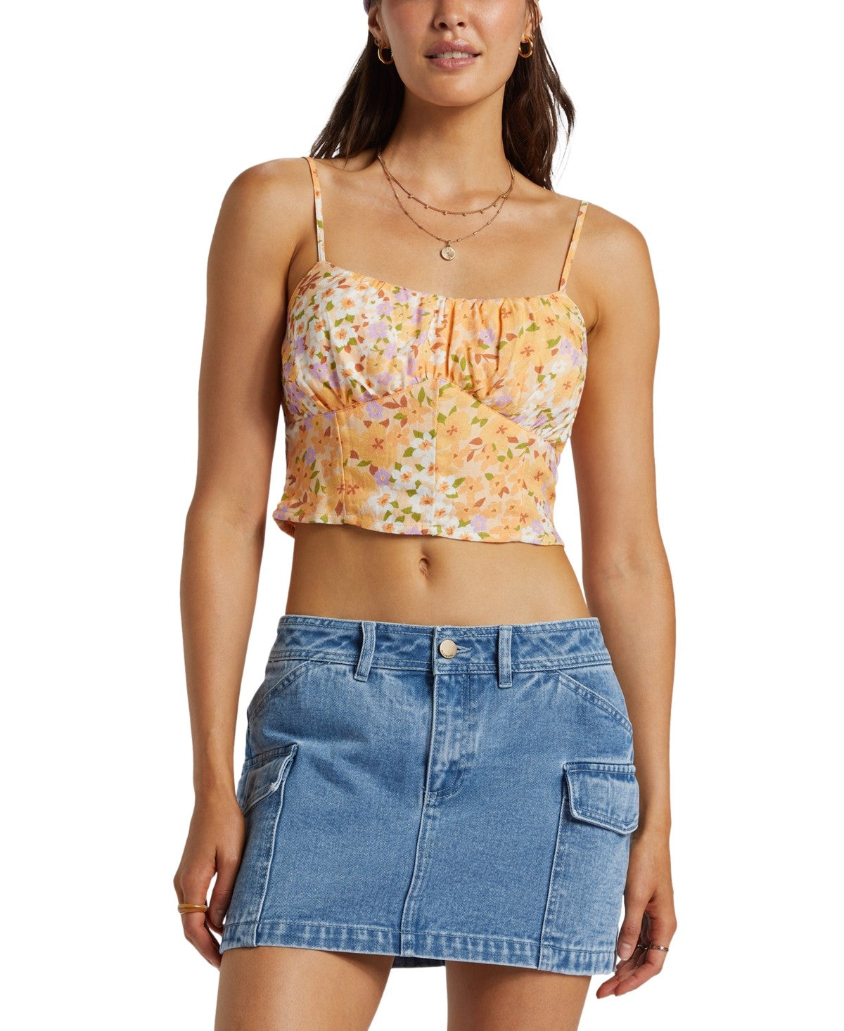 Billabong Juniors' So Simple Crop Top - Peach Whip Sz S