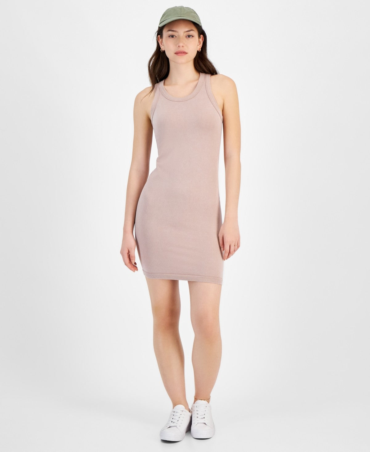 Hippie Rose Juniors' Seamless Mink Tank Dress - Mocha Stone Sz Juniors L