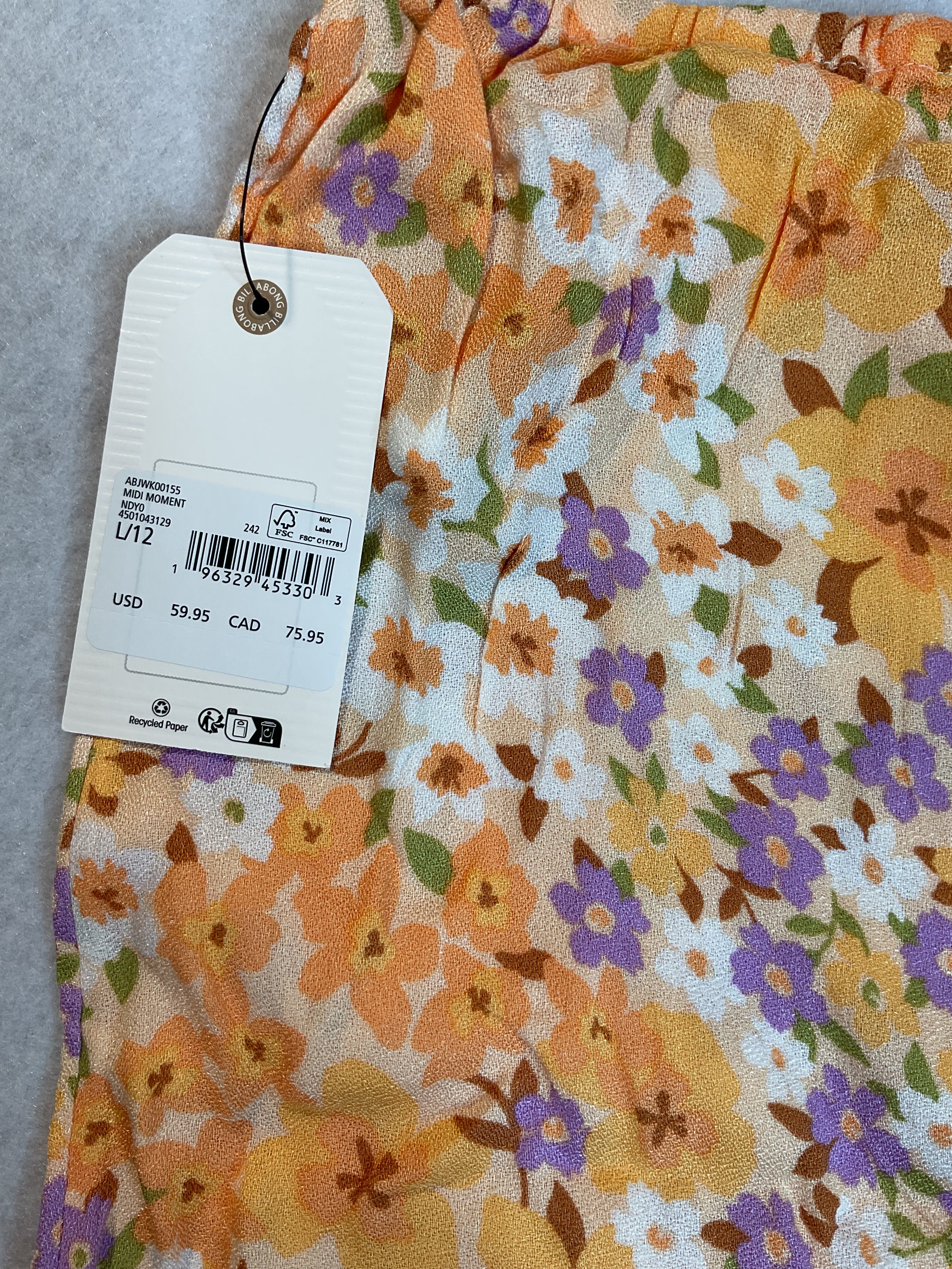 Billabong Juniors' MIDI Moment Skirt - Peach Whip Sz L