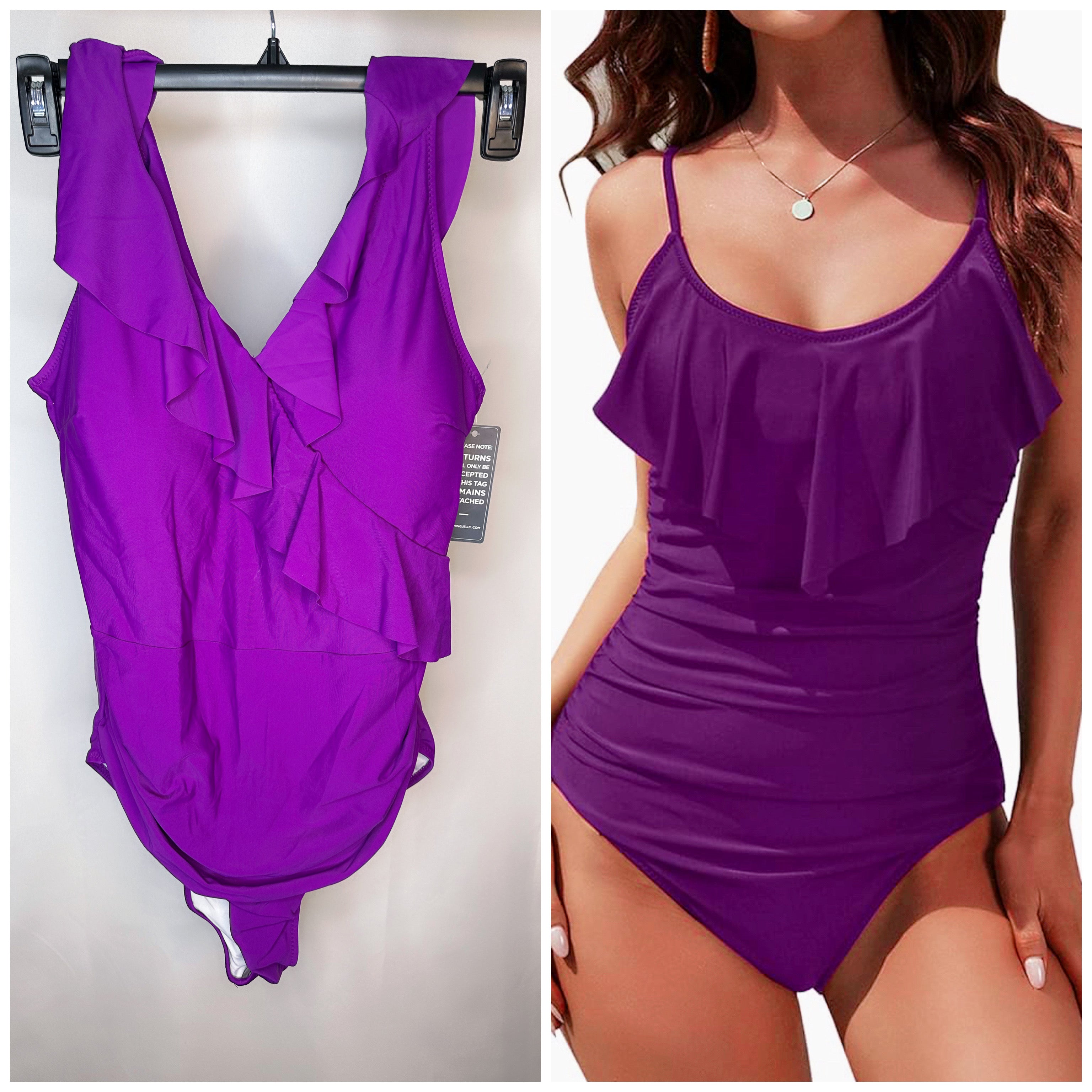 Blooming Jelly One Piece Swimsuit w/Tummy Control Ruffle - Size XXL