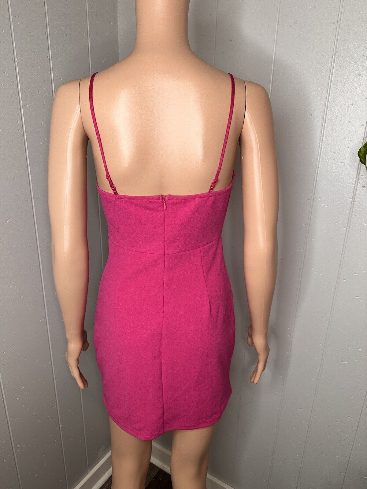 Just Quella Asymmetric Neckline Bodycon Mini Dress Sexy Split Party Dress S