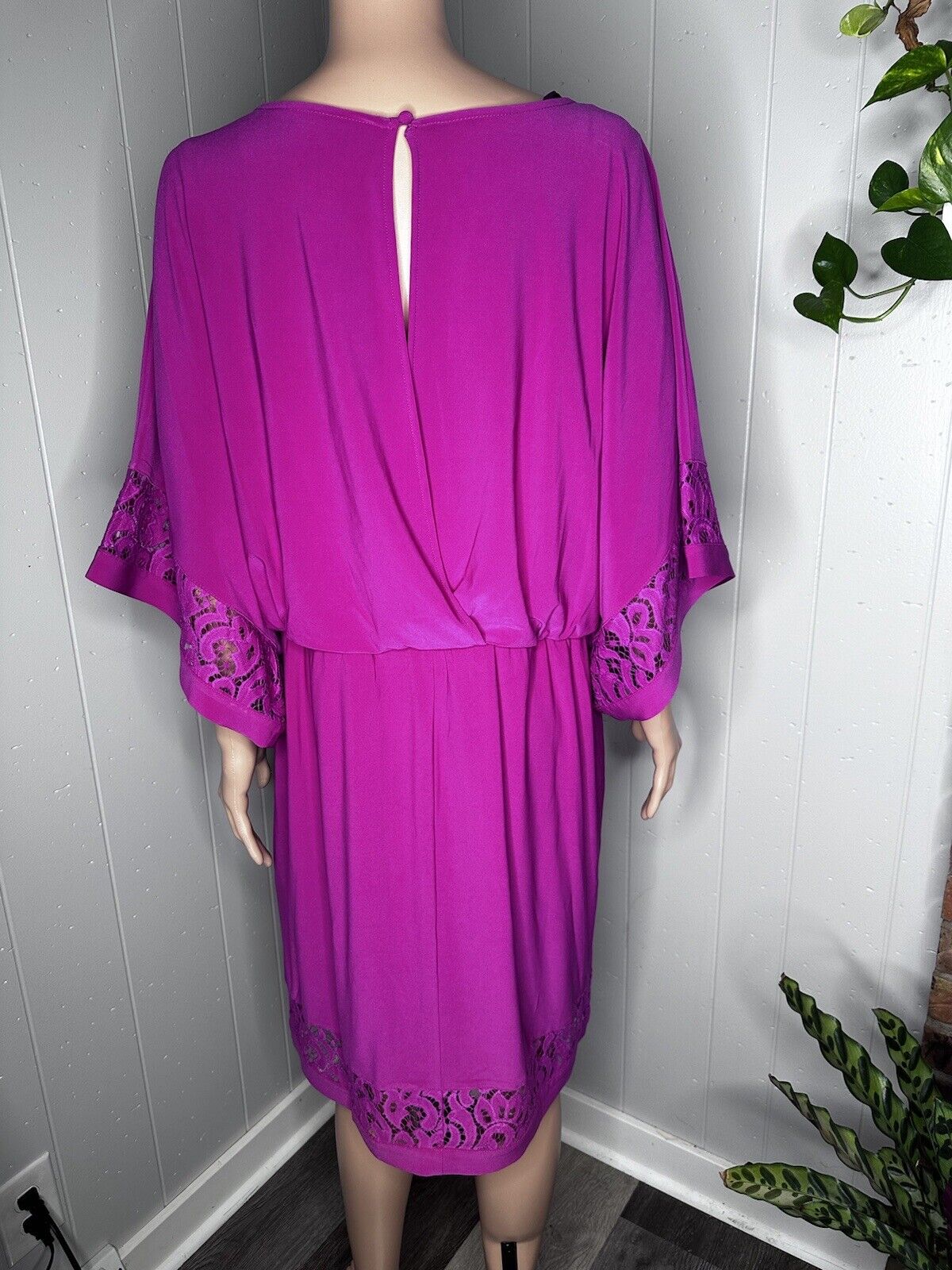 JESSICA HOWARD Womens Pink Lined Closure Pullover Kimono Sleeve Dress Plus 16W