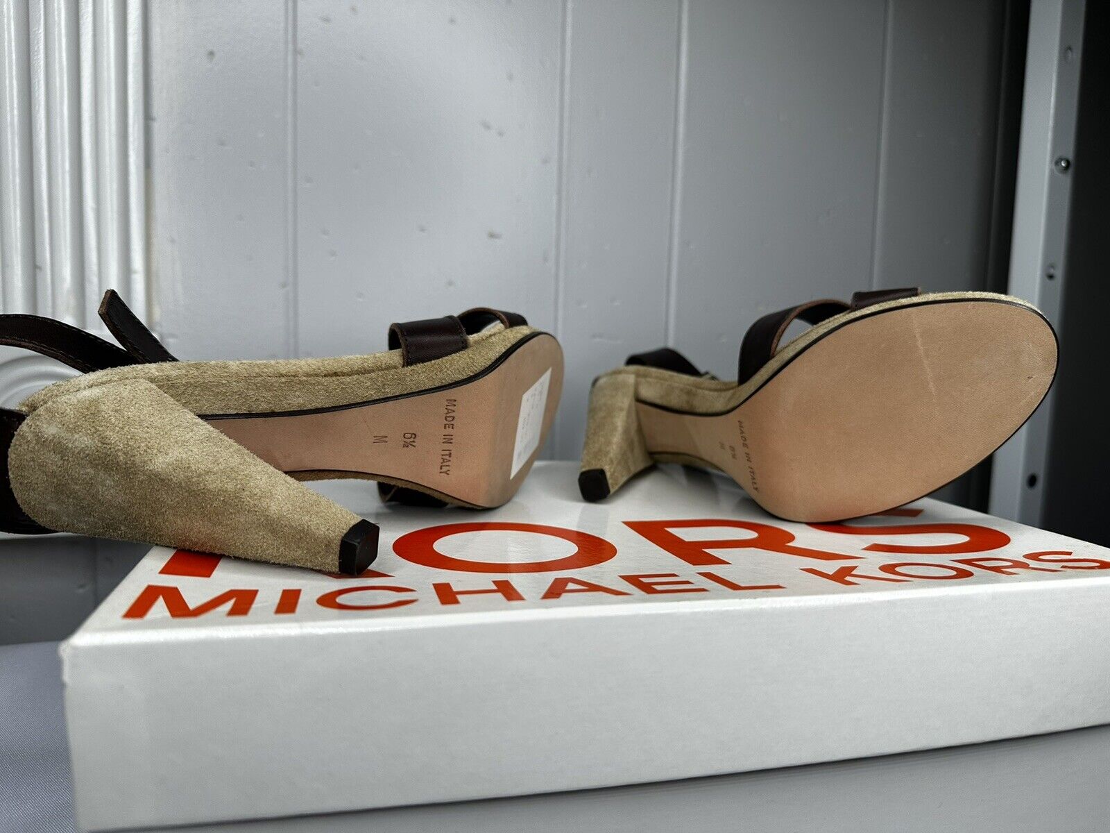 NIB Michael Kors Wonka Leather High Heel Sandals 6.5