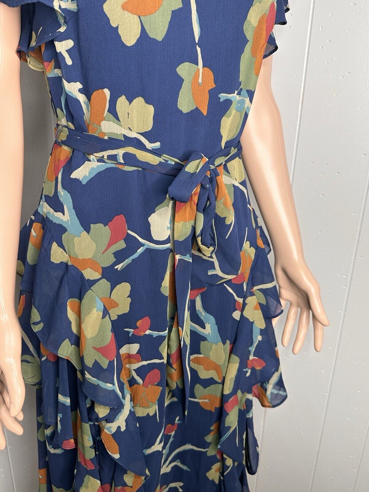NWT LAUREN Ralph Lauren  Floral Ruffle-Trim Georgette Dress Size 2