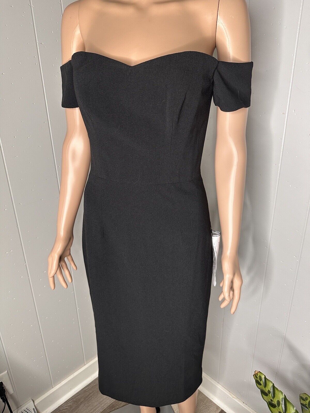 Dress the Population Bailey Off The Shoulder Bodycon Midi Dress Size S NWT