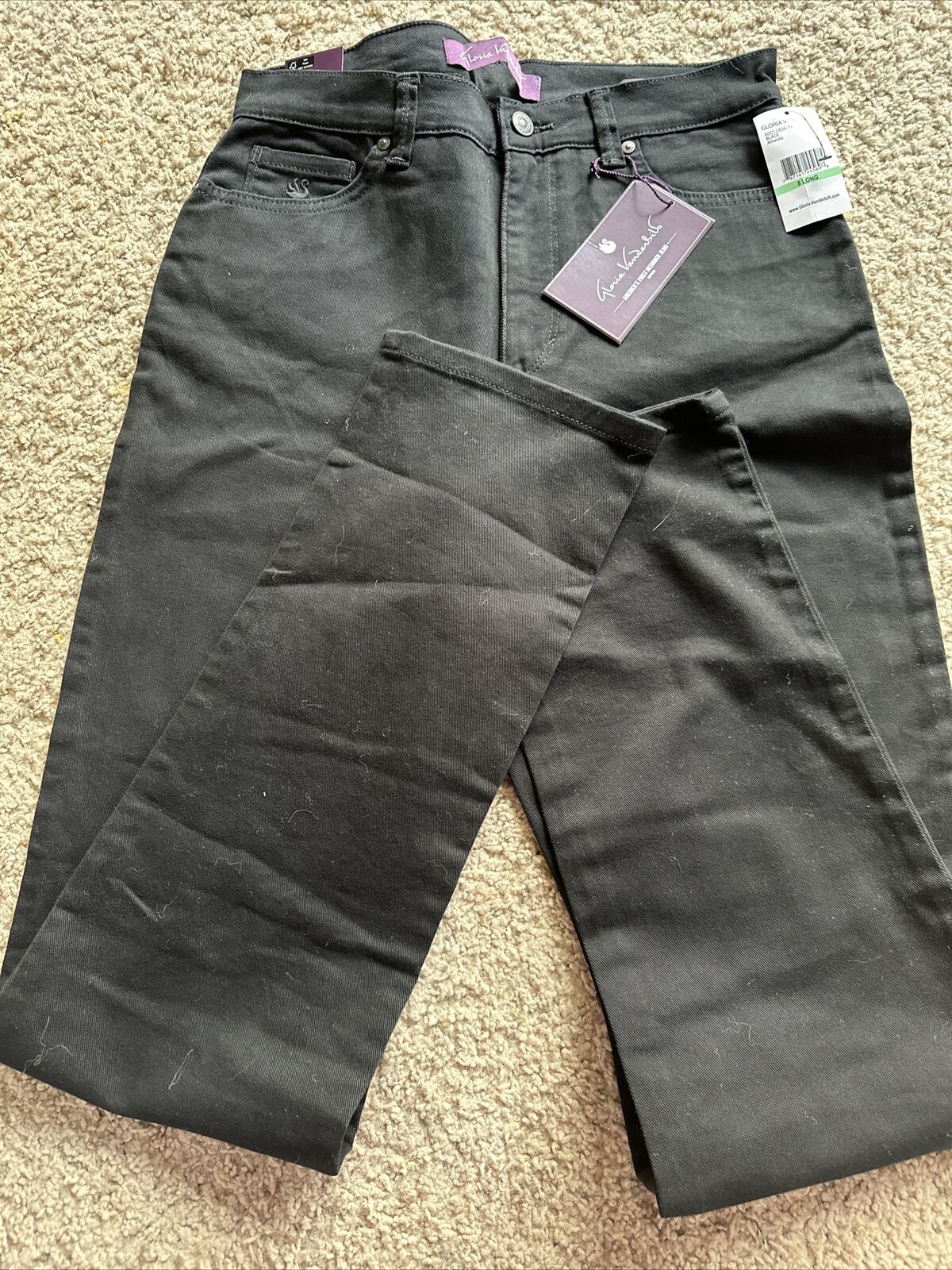 Gloria Vanderbilt womens Amanda Classic Rise Tapered Jean, Black, 8 Long