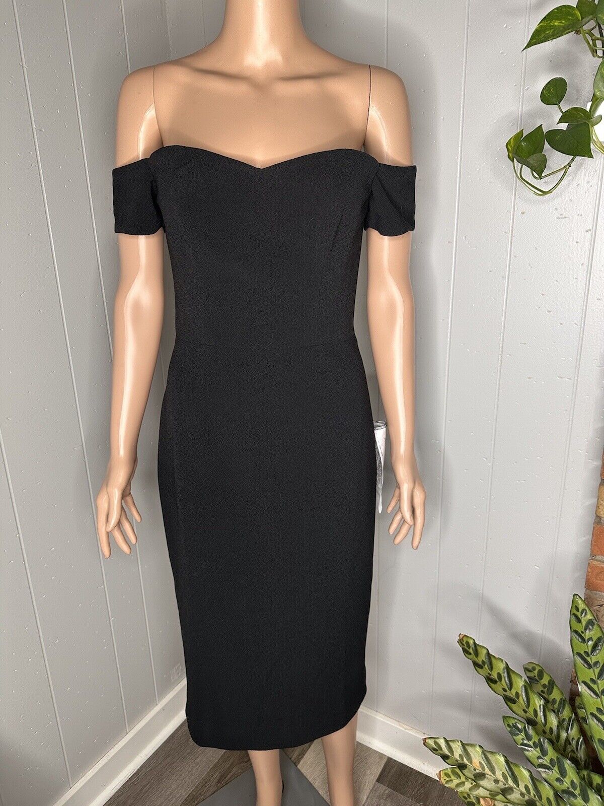 Dress the Population Bailey Off The Shoulder Bodycon Midi Dress Size S NWT