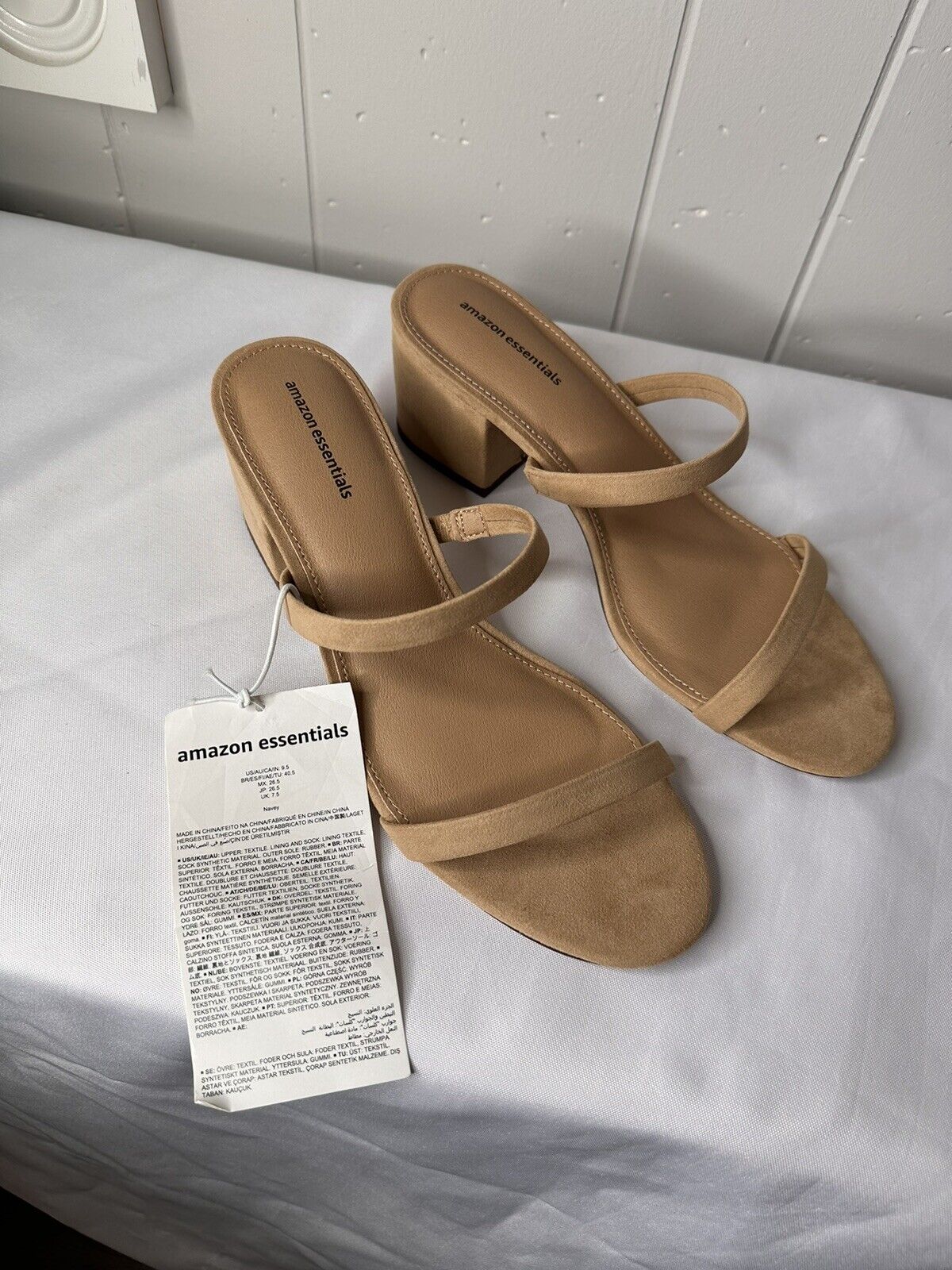 Amazon Essentials Women's Thin Two Strap Heeled Slide US Women's: 9.5 Size
