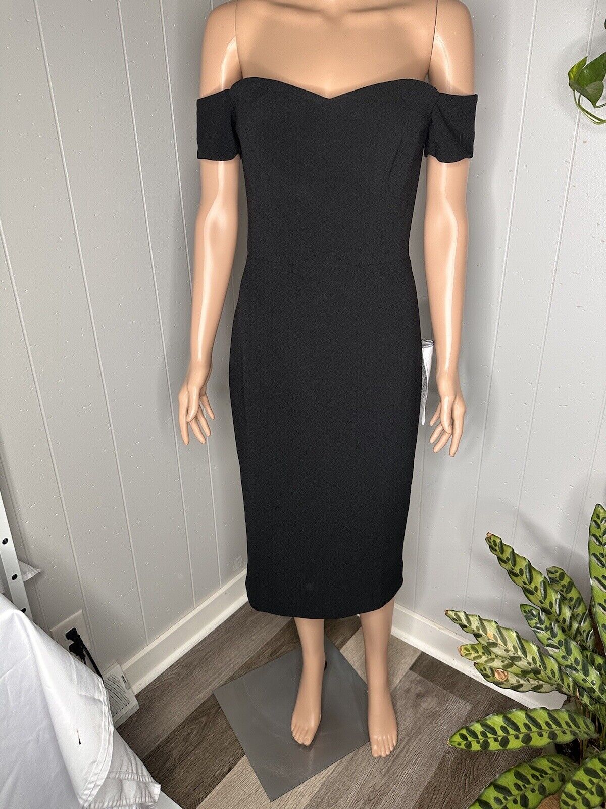 Dress the Population Bailey Off The Shoulder Bodycon Midi Dress Size S NWT