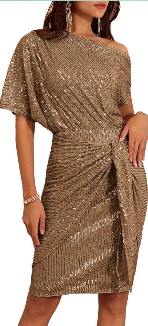 Grace Karin Sequins Off the Shoulder Dress NWT 2XL