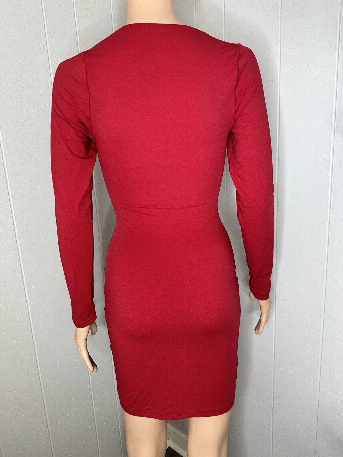 HYZ Women's Long Sleeve Square Neck Going Out Party Mini Tshirt Dress M