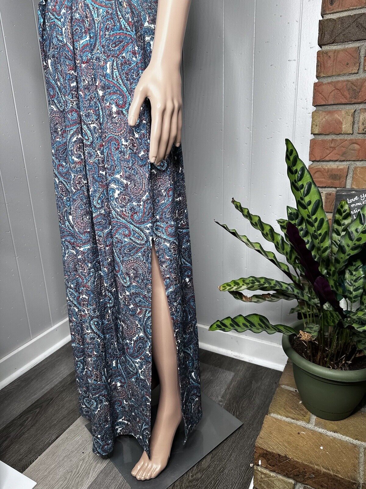 Michael Michael Kors Women's Sangria Paisley Chain Flutter Maxi Dress Size M