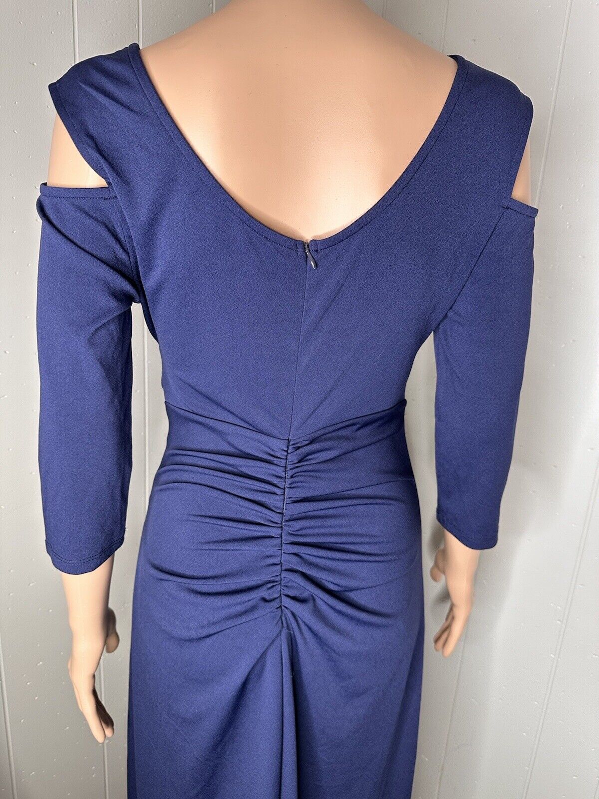 Blue Formal Cold Shoulder Dress