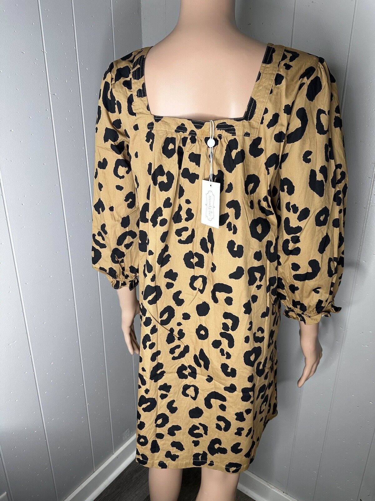 Mud Pie Women's Atlanta Swing Dress, Tan Leopard S