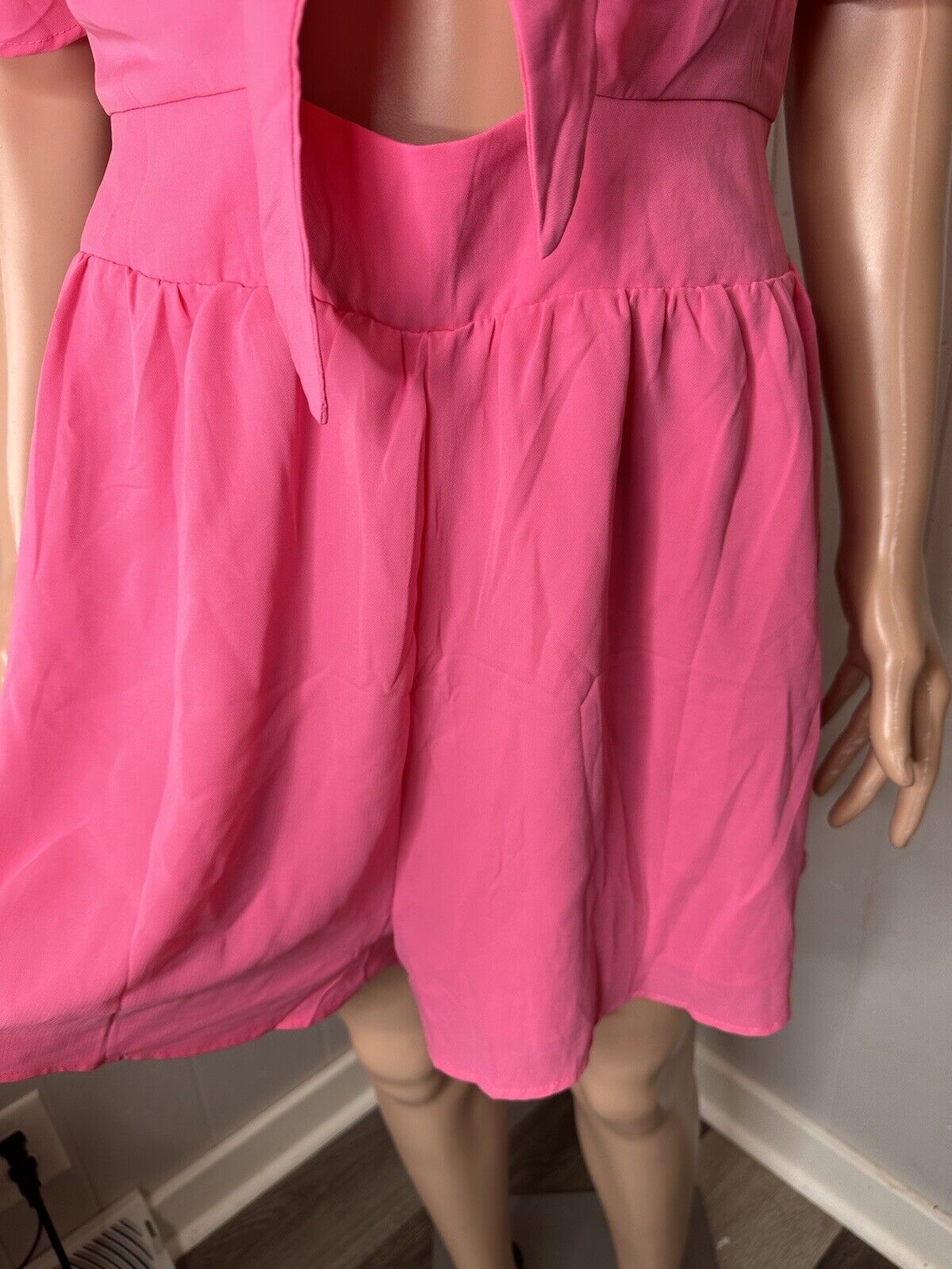 Loose Tie Front Romper L