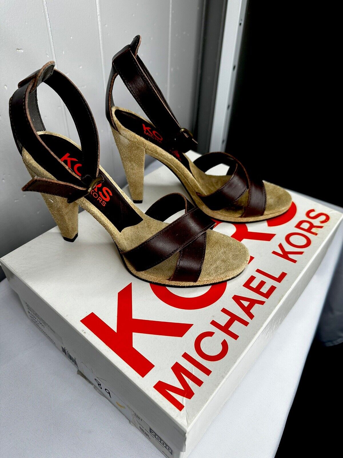 NIB Michael Kors Wonka Leather High Heel Sandals 6.5