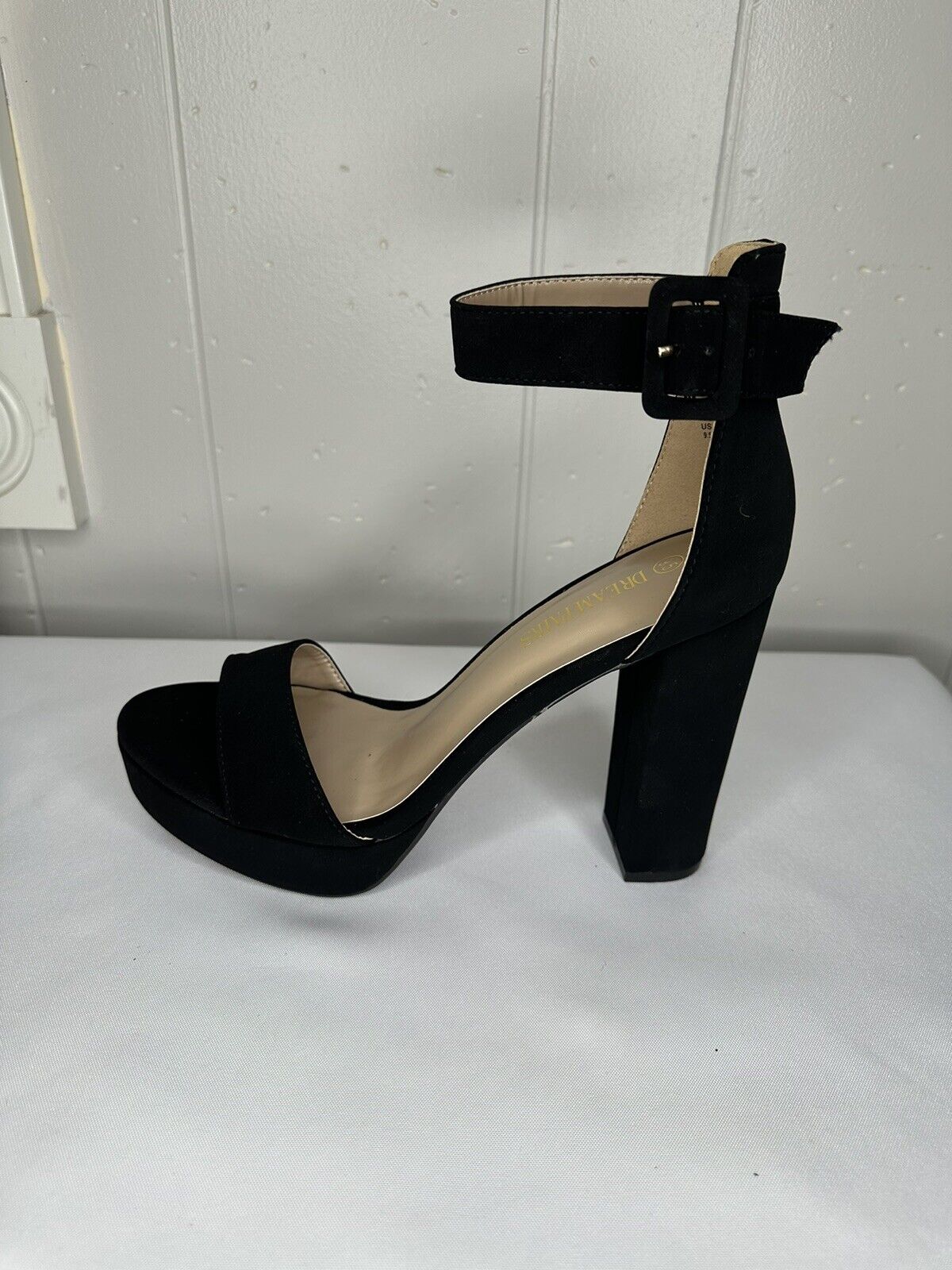 DREAM PAIRS Womens Hi-Lo High Heel Platform Pump Sandal Black/Nubuck Sz 9.5