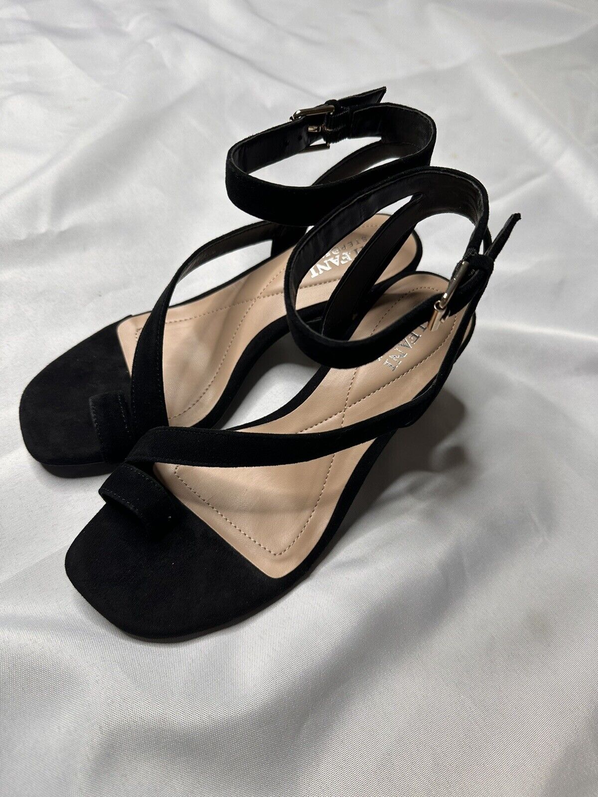 ALFANI Womens Black Toe Loop Coreena Sculpted Heel Heeled Sandal 6 M