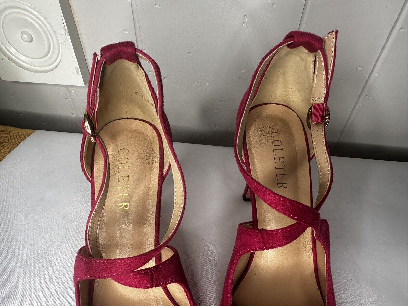 COLETER Womens 4" Pointed Toe D'Orsay Pumps Stilettos High Heel Crossed Ankle