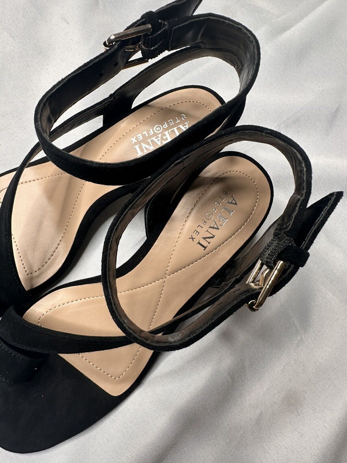 ALFANI Womens Black Toe Loop Coreena Sculpted Heel Heeled Sandal 6 M