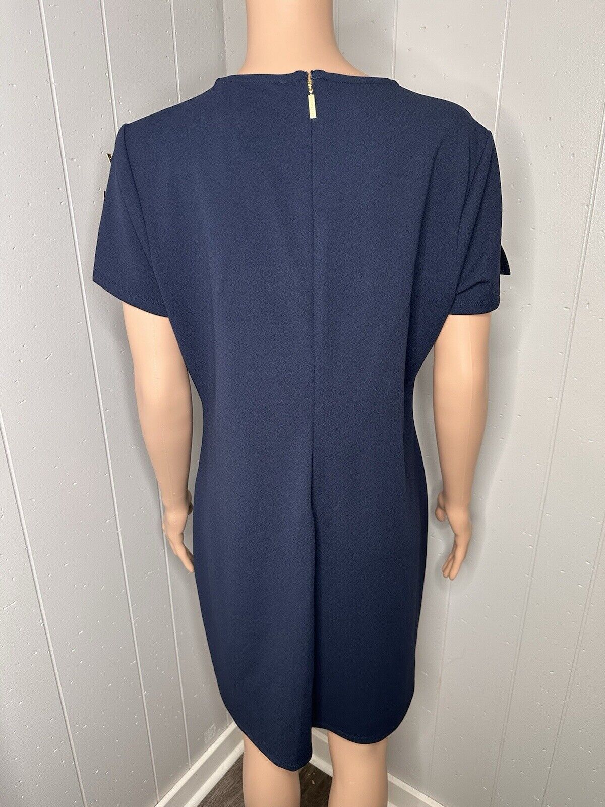 MICHAEL Michael Kors Crepe Pyramid-Button Minidress. P/XL