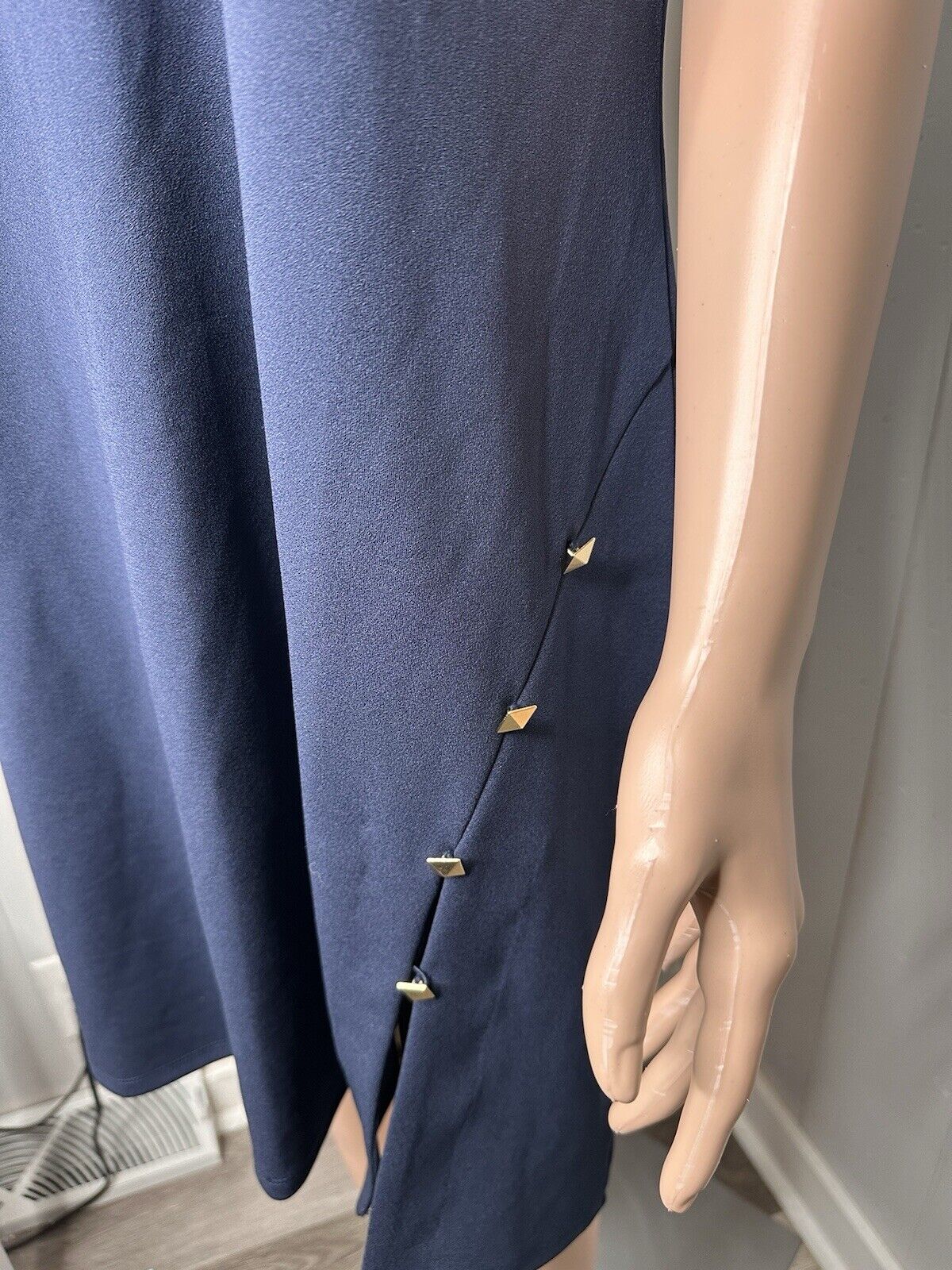 MICHAEL Michael Kors Crepe Pyramid-Button Minidress. P/XL