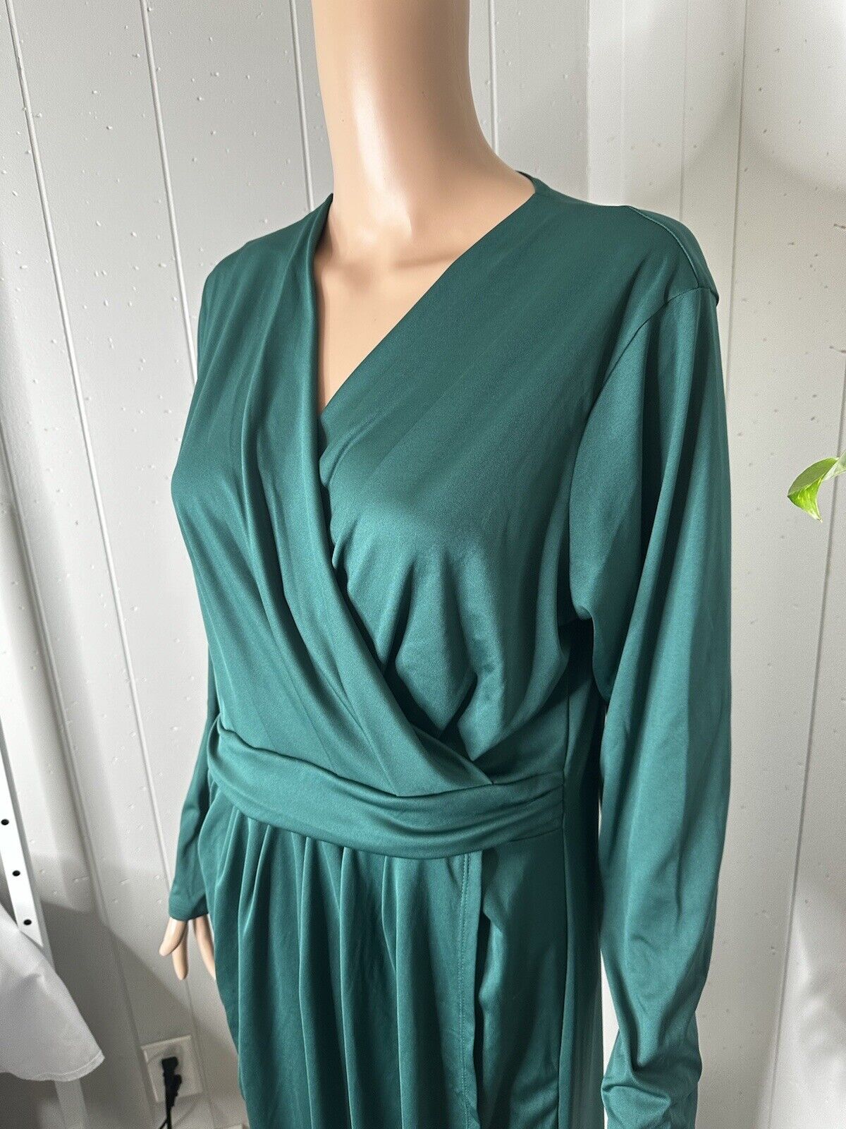 KOH KOH Womens Long Sleeve Formal Wrap Draped Cocktail V-Neck Gown Maxi Dress