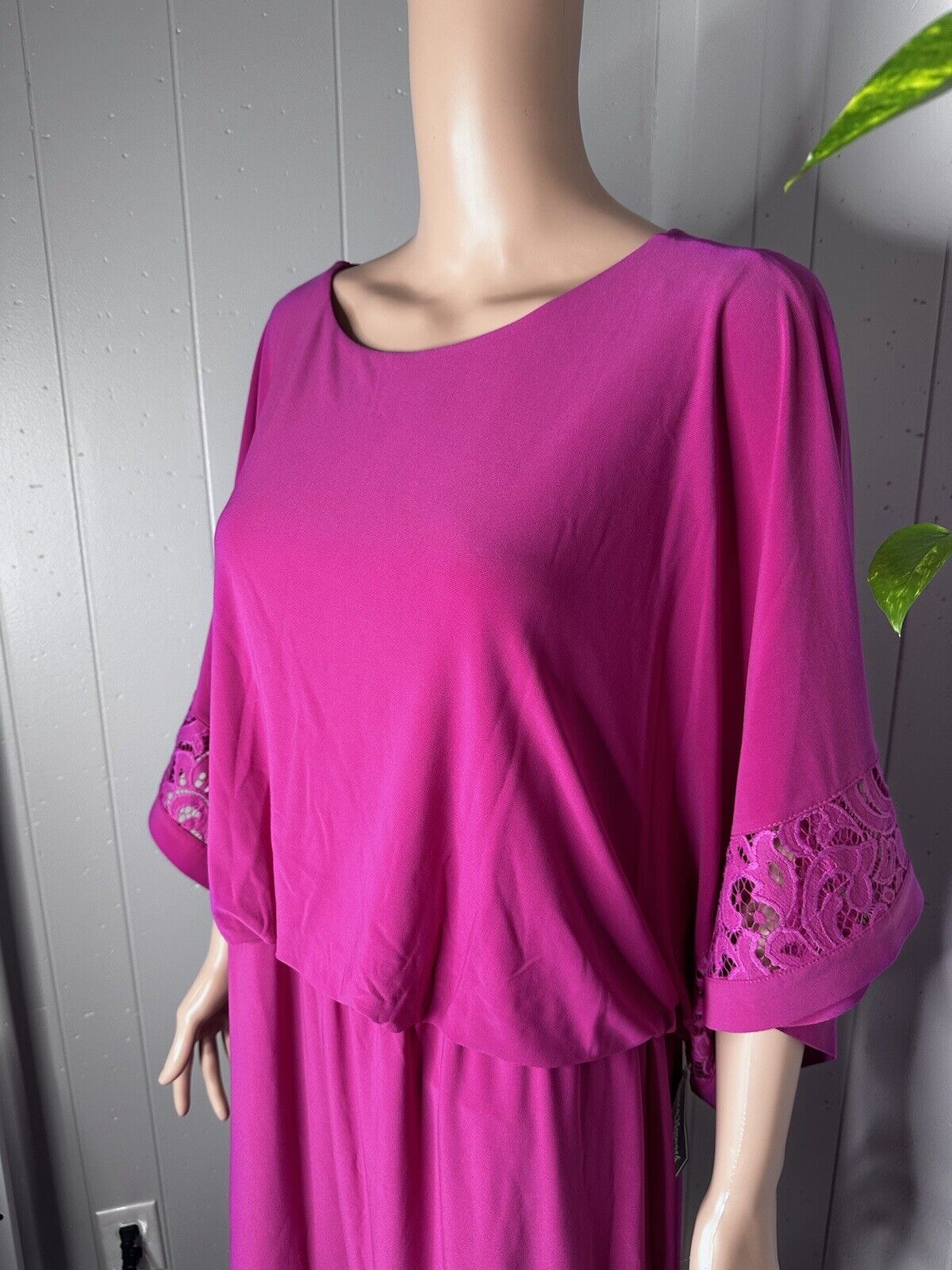 JESSICA HOWARD Womens Pink Lined Closure Pullover Kimono Sleeve Dress Plus 16W