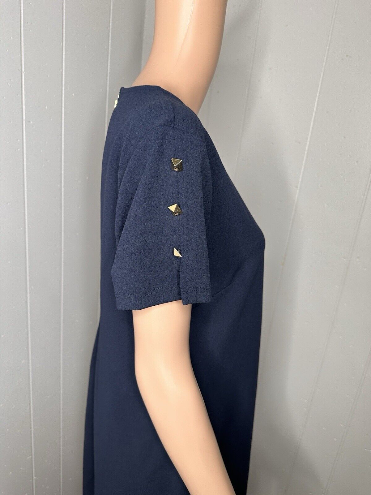 MICHAEL Michael Kors Crepe Pyramid-Button Minidress. P/XL