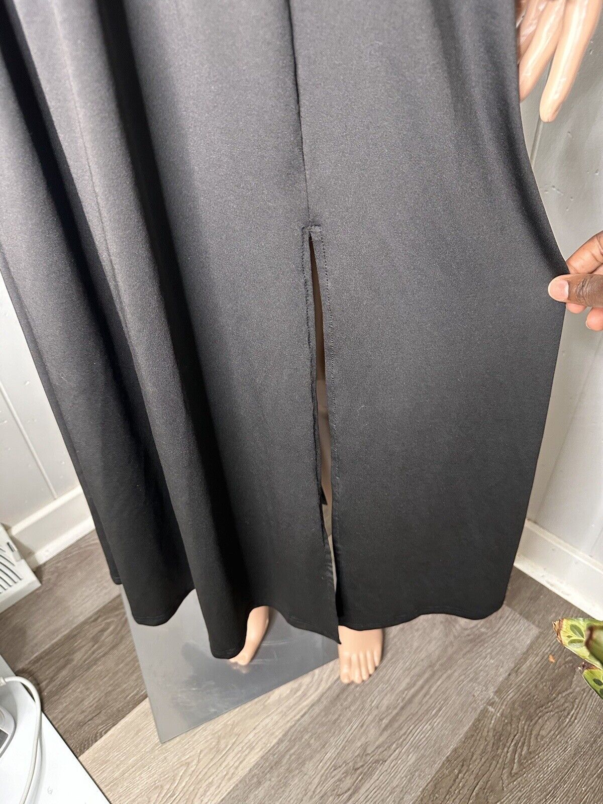 One Shoulder Cutout Pleated Maxi Dress M