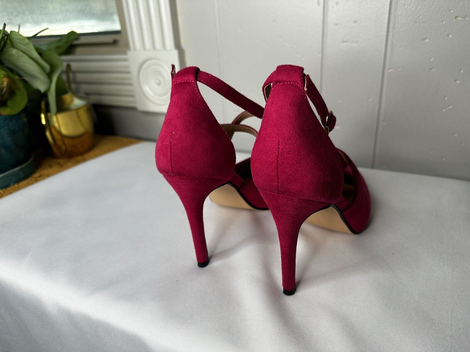 COLETER Womens 4" Pointed Toe D'Orsay Pumps Stilettos High Heel Crossed Ankle